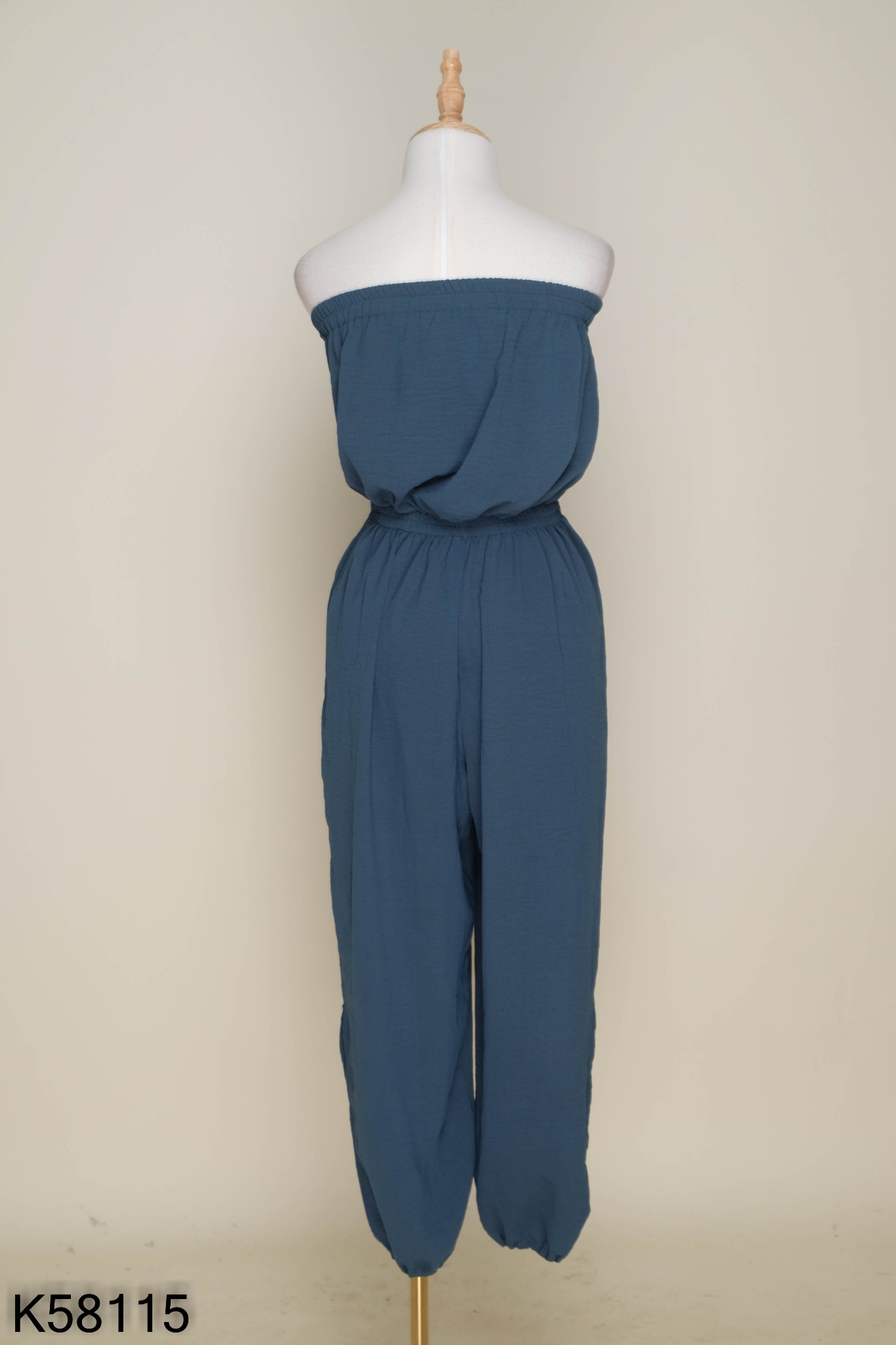 Jumpsuit quây xanh trơn
