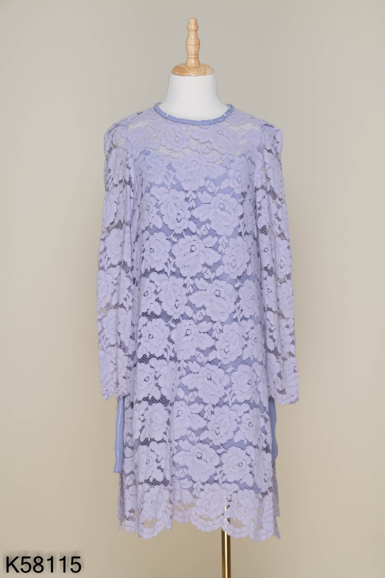 Áo dài ELISE ren xanh 2 lớp (KHÔNG QUẦN)