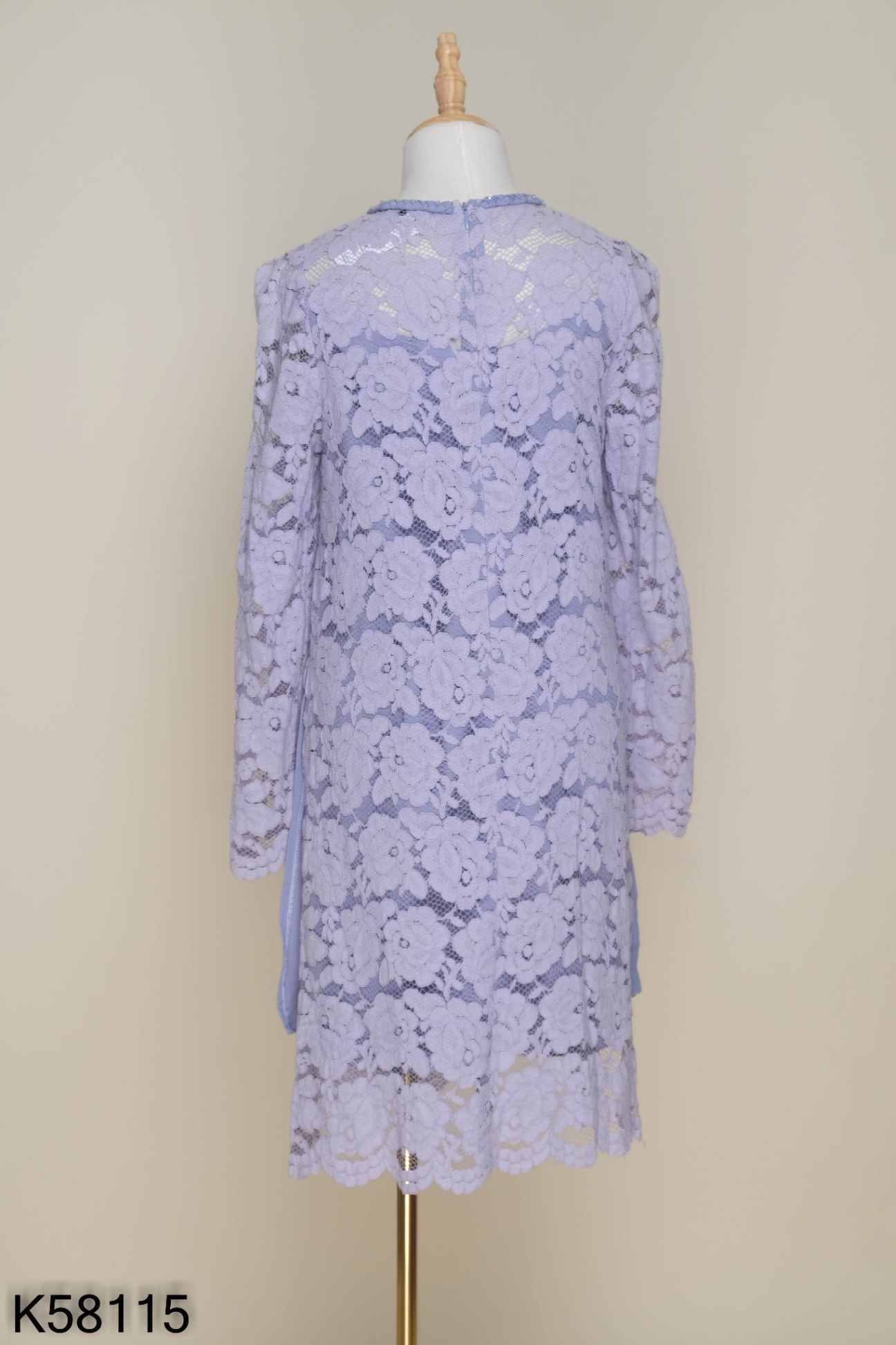 Áo dài ELISE ren xanh 2 lớp (KHÔNG QUẦN)
