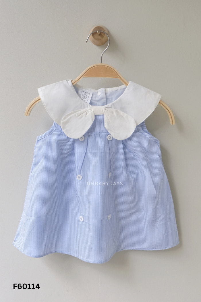 Váy xanh sọc phối nơ KIDS