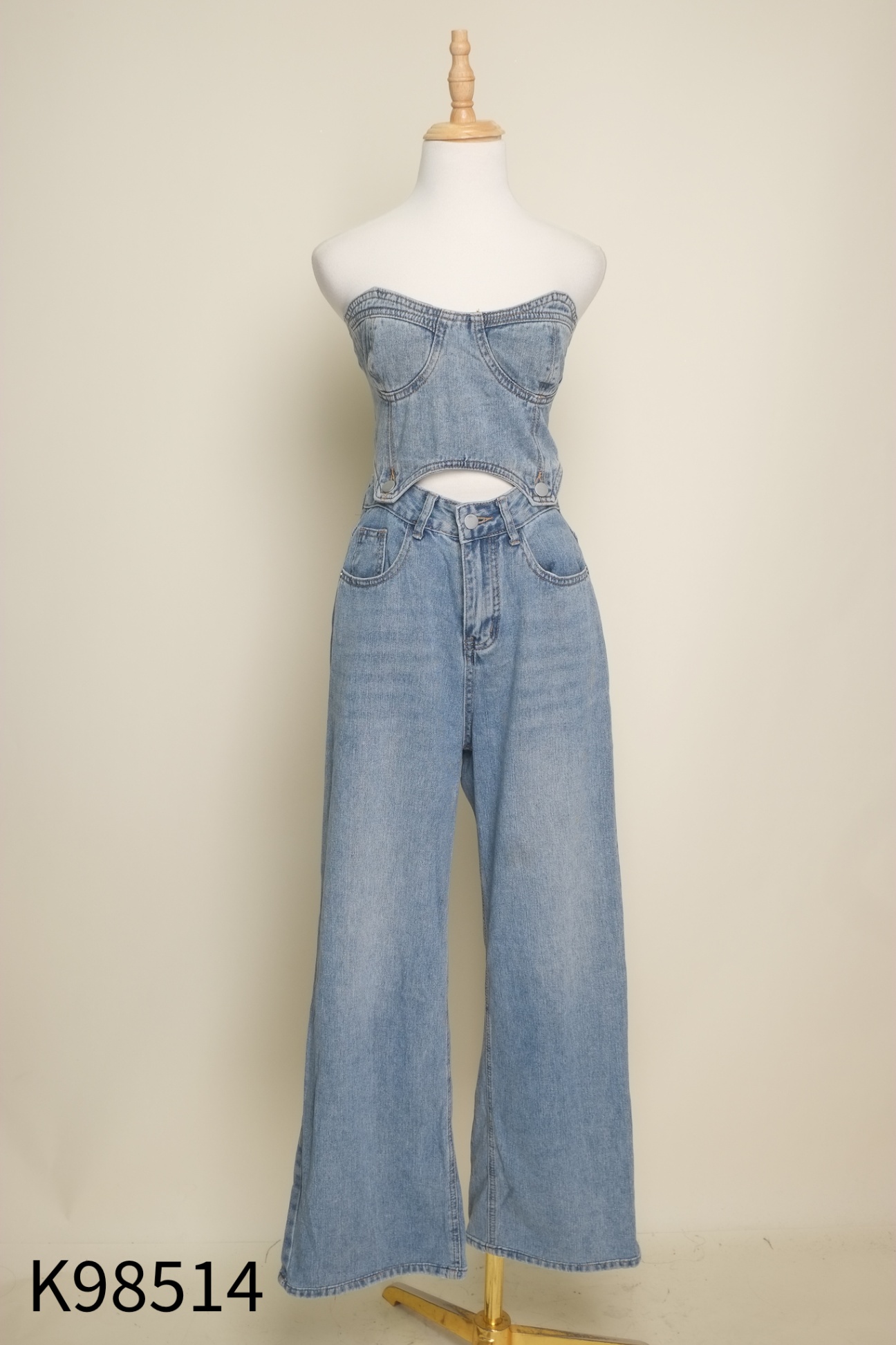 SET xanh áo quây jeans + quần jeans