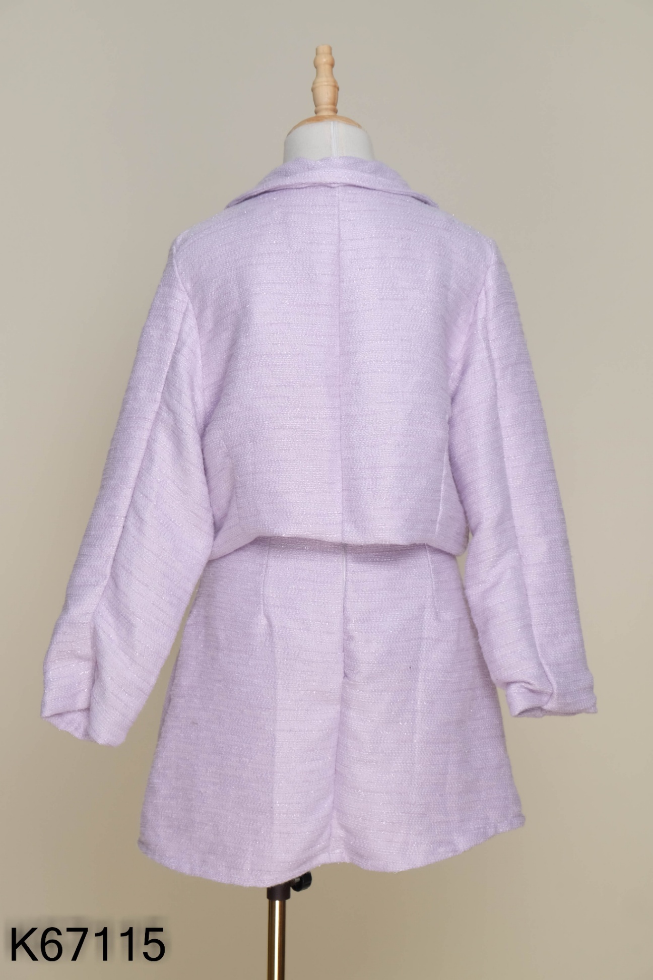 SET Áo dạ tweed tím + chân váy