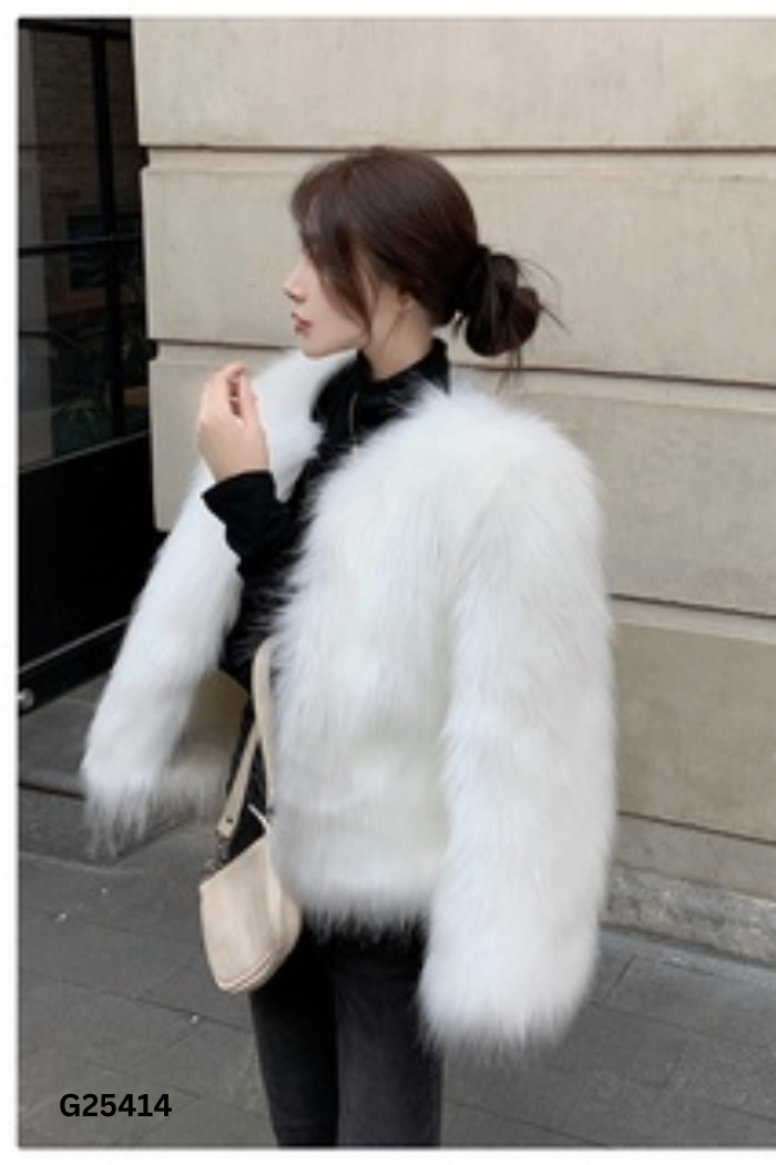 NEWTAG Áo khoác lông trắng