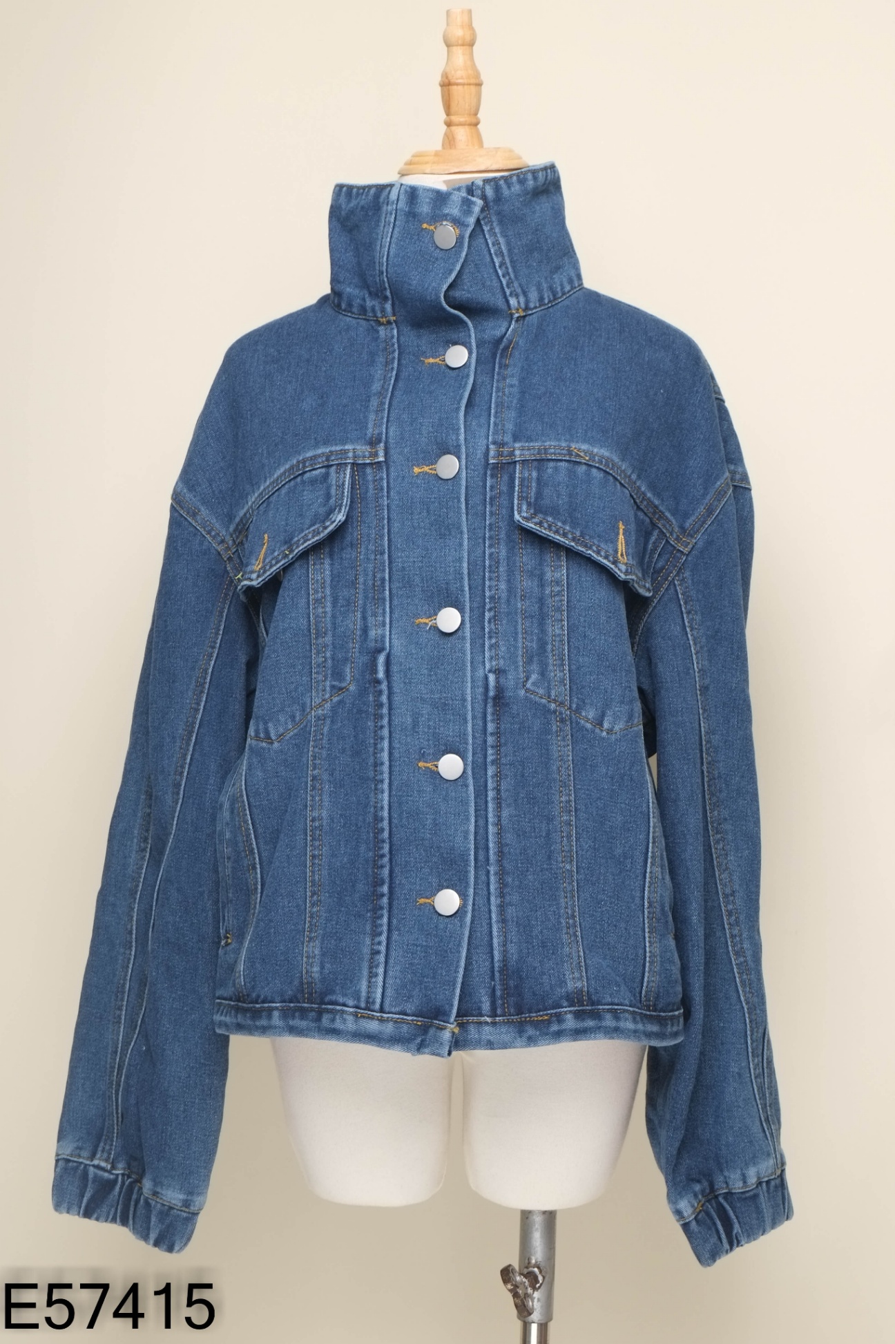 NEWTAG Áo khoác jeans xanh đậm