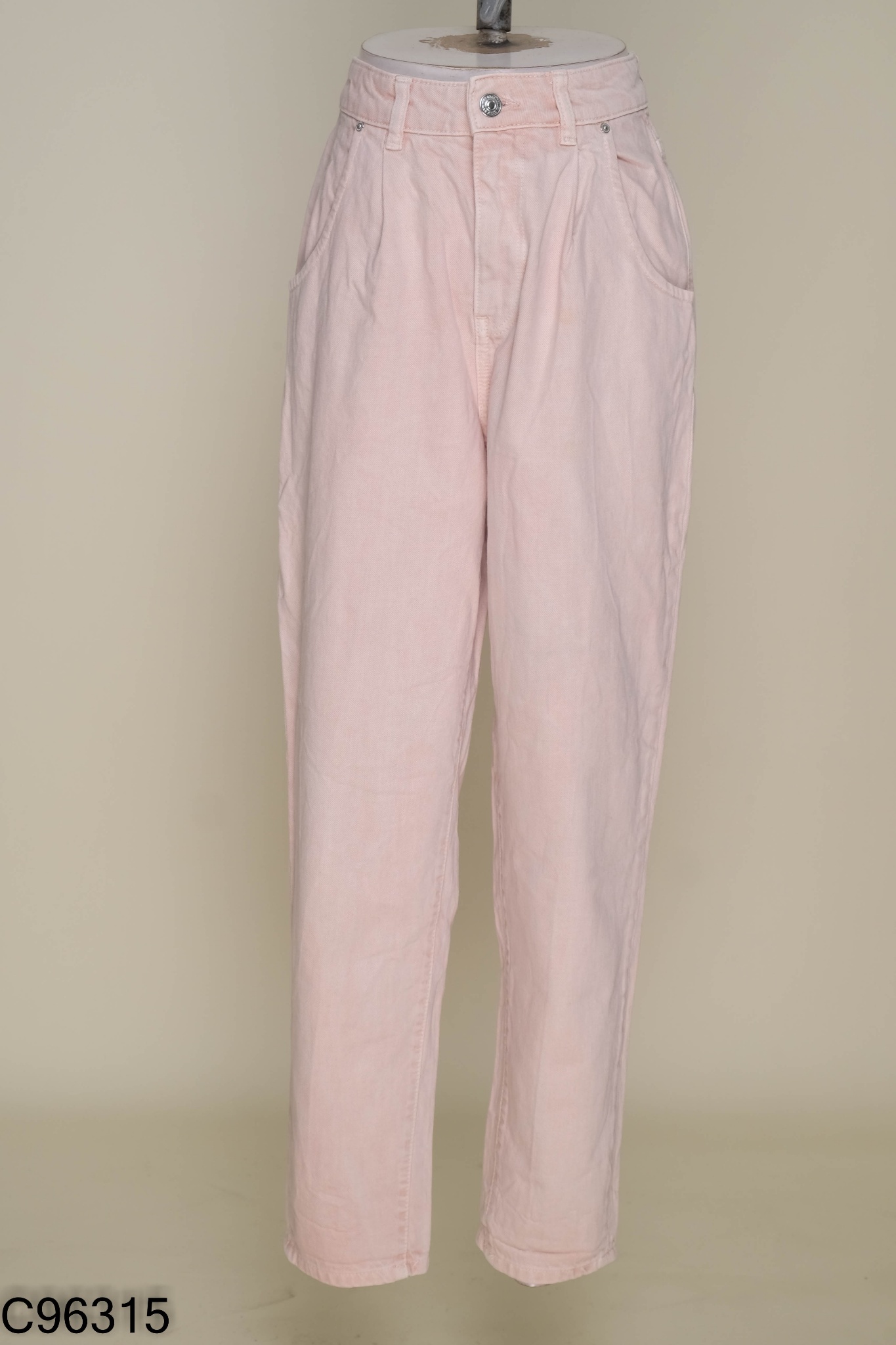 Quần jeans MANGO hồng trơn