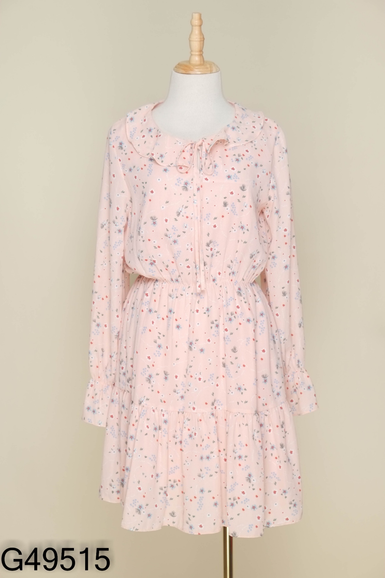 Váy hồng hoa MIXXO eo chun