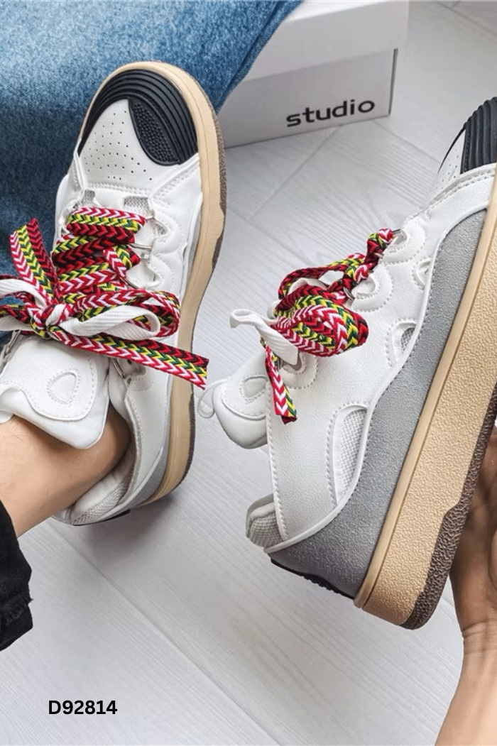 NEW giày sneakers trắng đen be