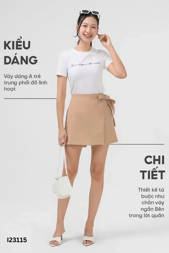 Quần giả váy nâu