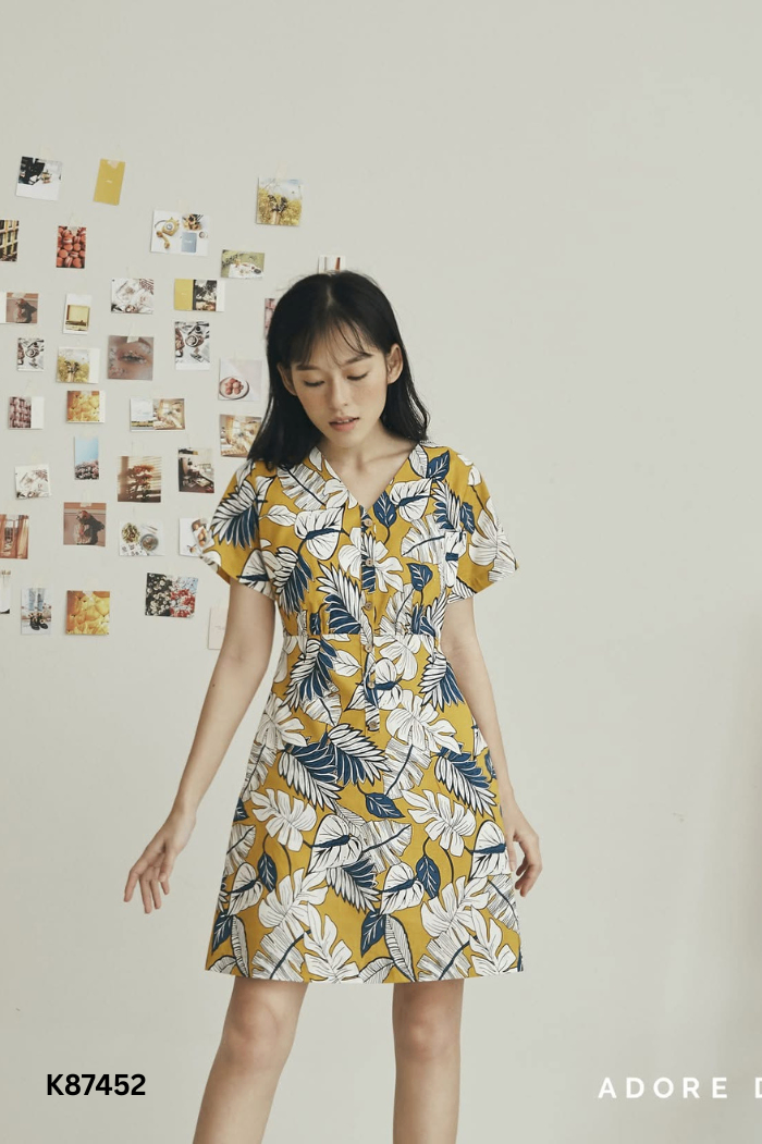 Váy vàng ADORE DRESS họa tiết