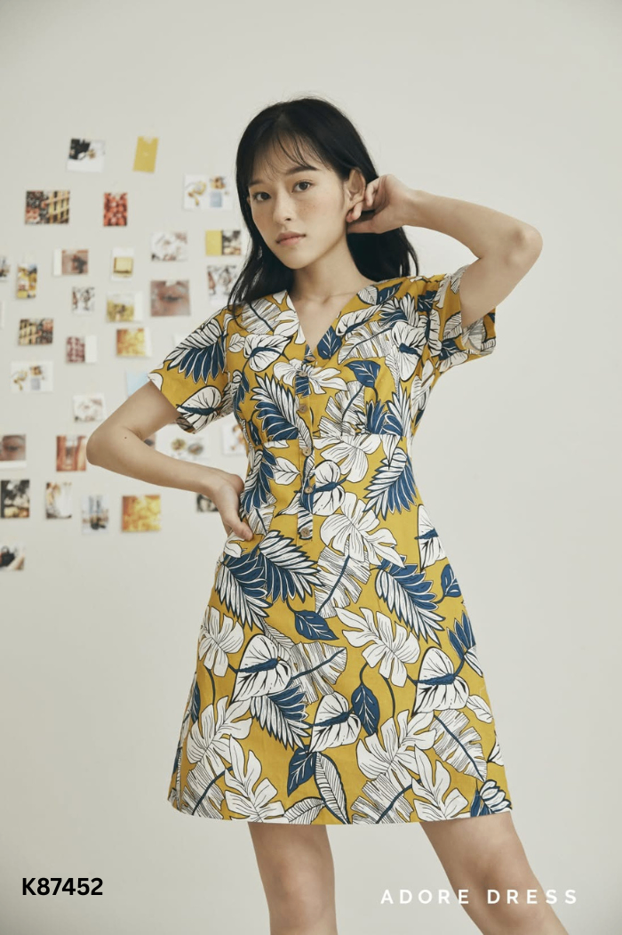 Váy vàng ADORE DRESS họa tiết