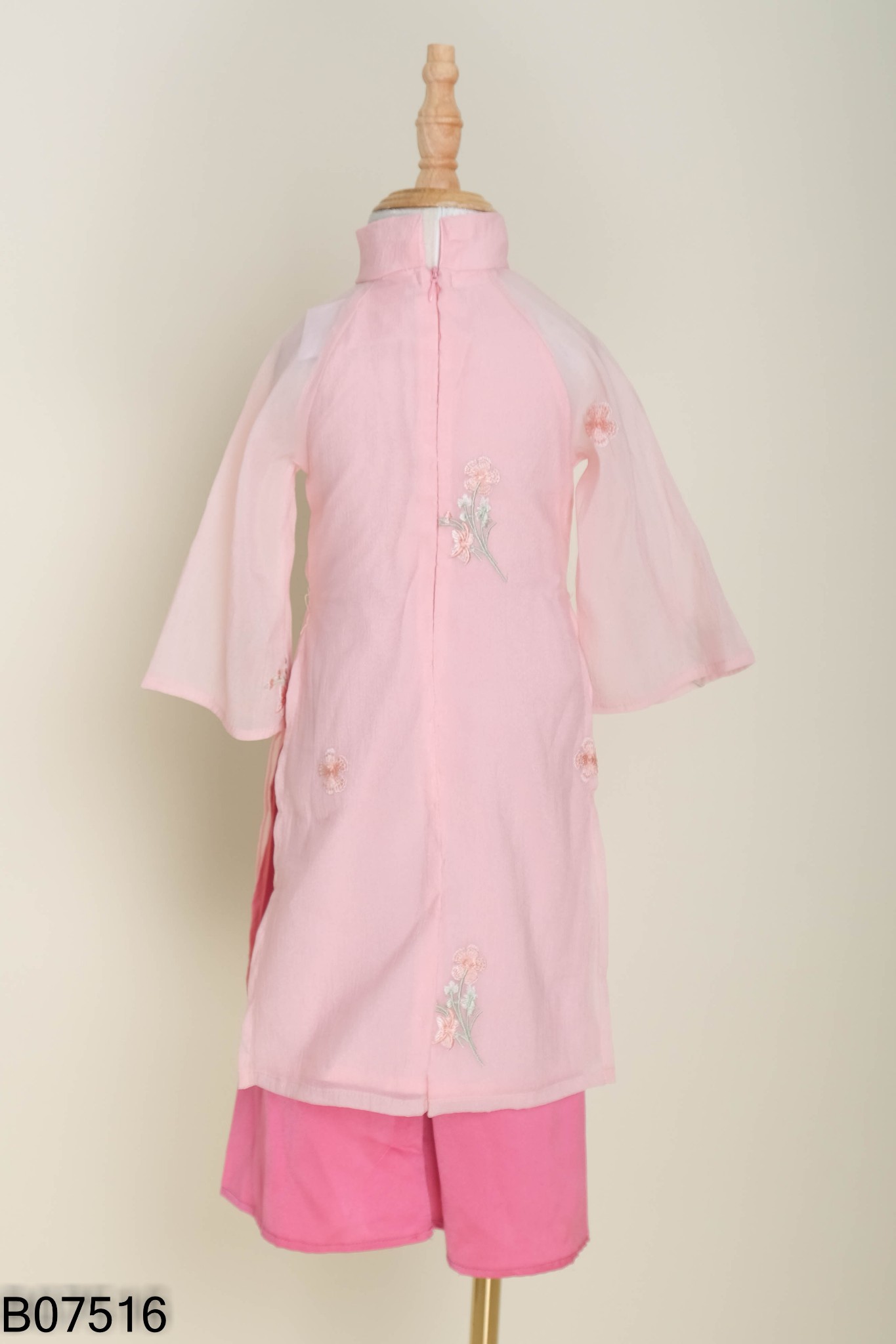 SET Áo dài hồng + quần lụa KIDS
