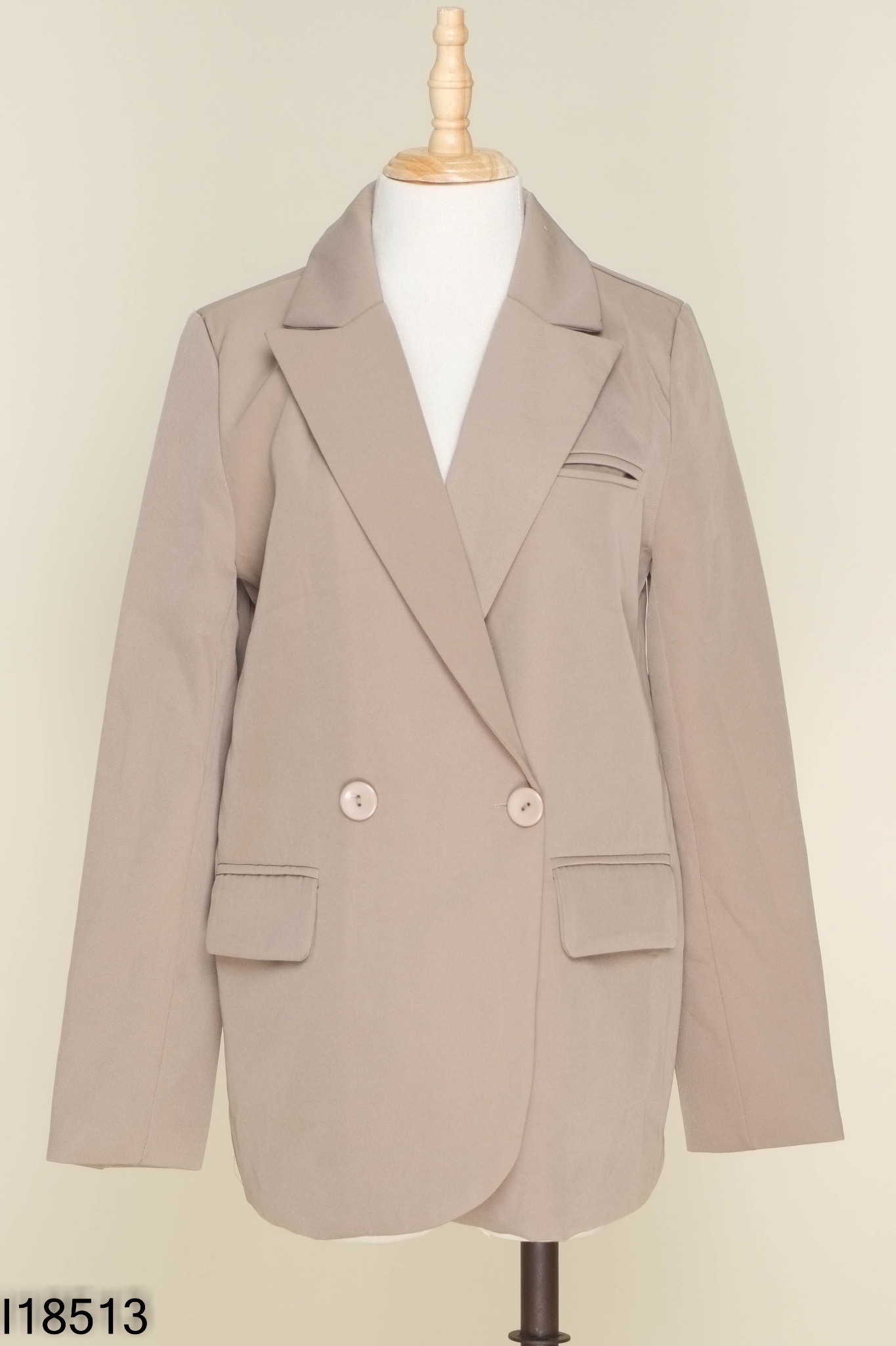Áo blazer ghi trơn