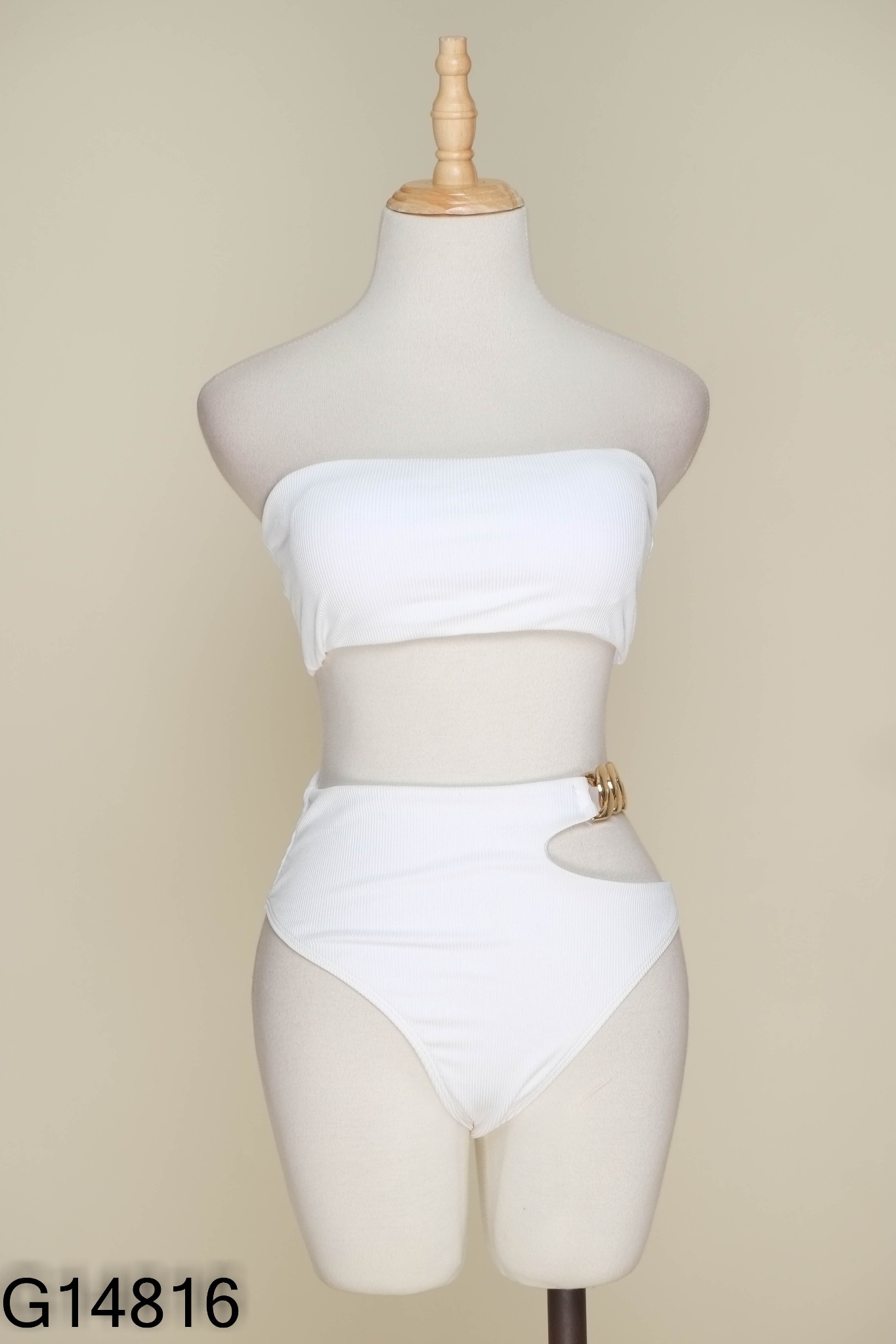 NEW Set Bikini 2 mảnh SHEIN trắng phối xích