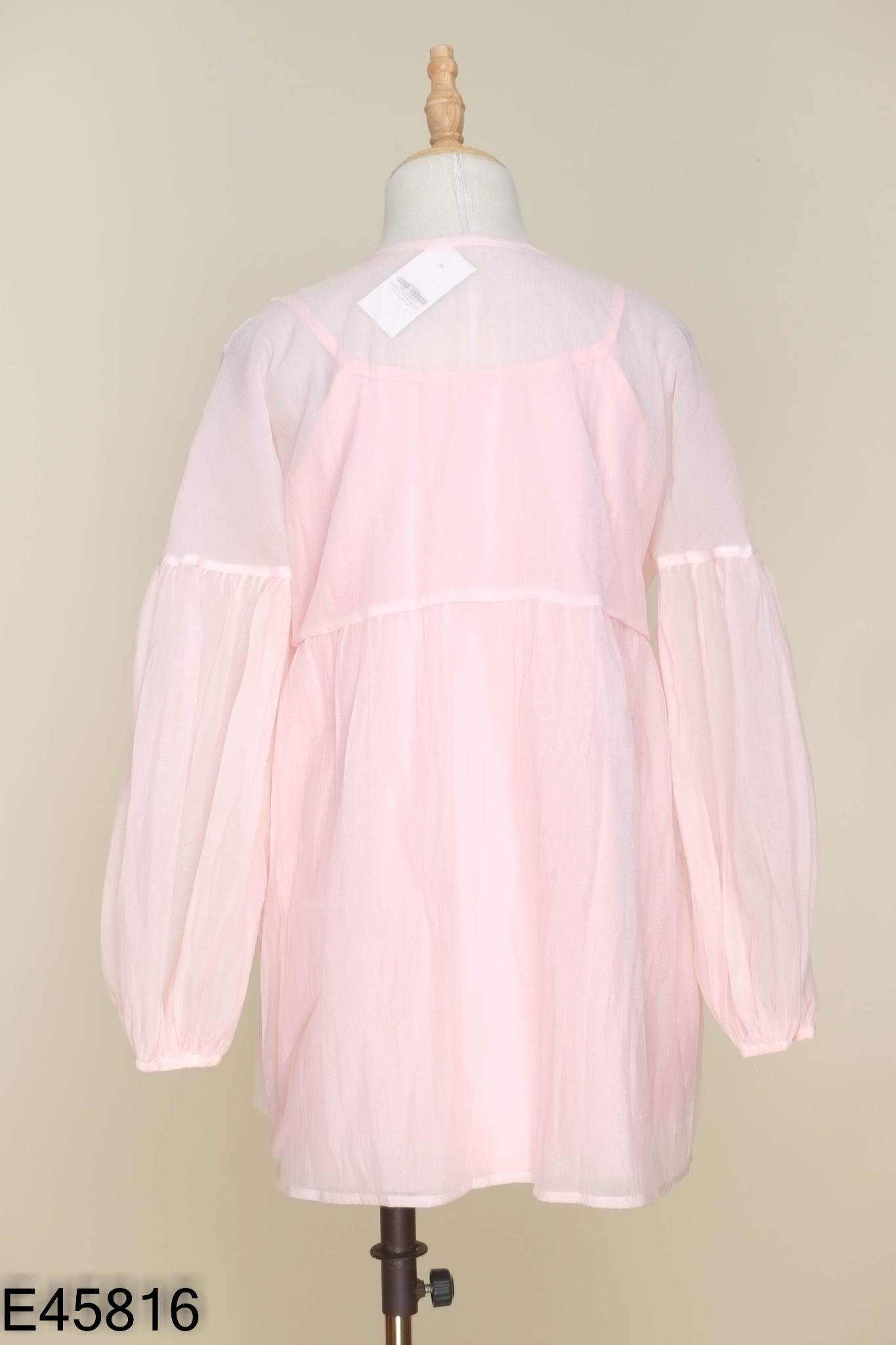 Áo babydoll tơ hồng kèm lót