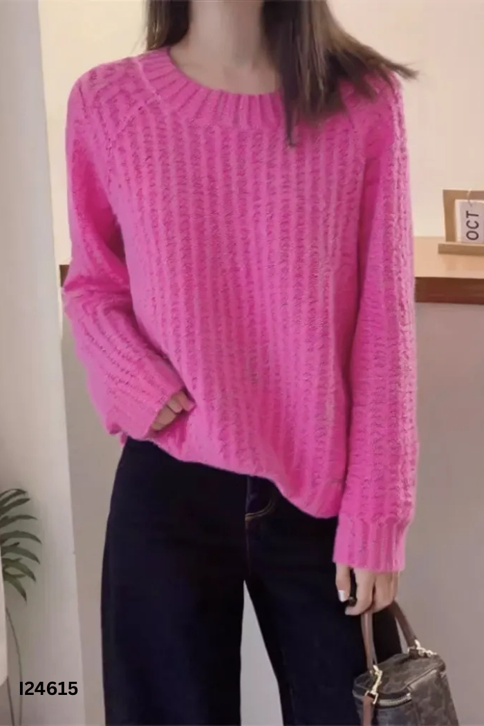 Áo len hồng xù