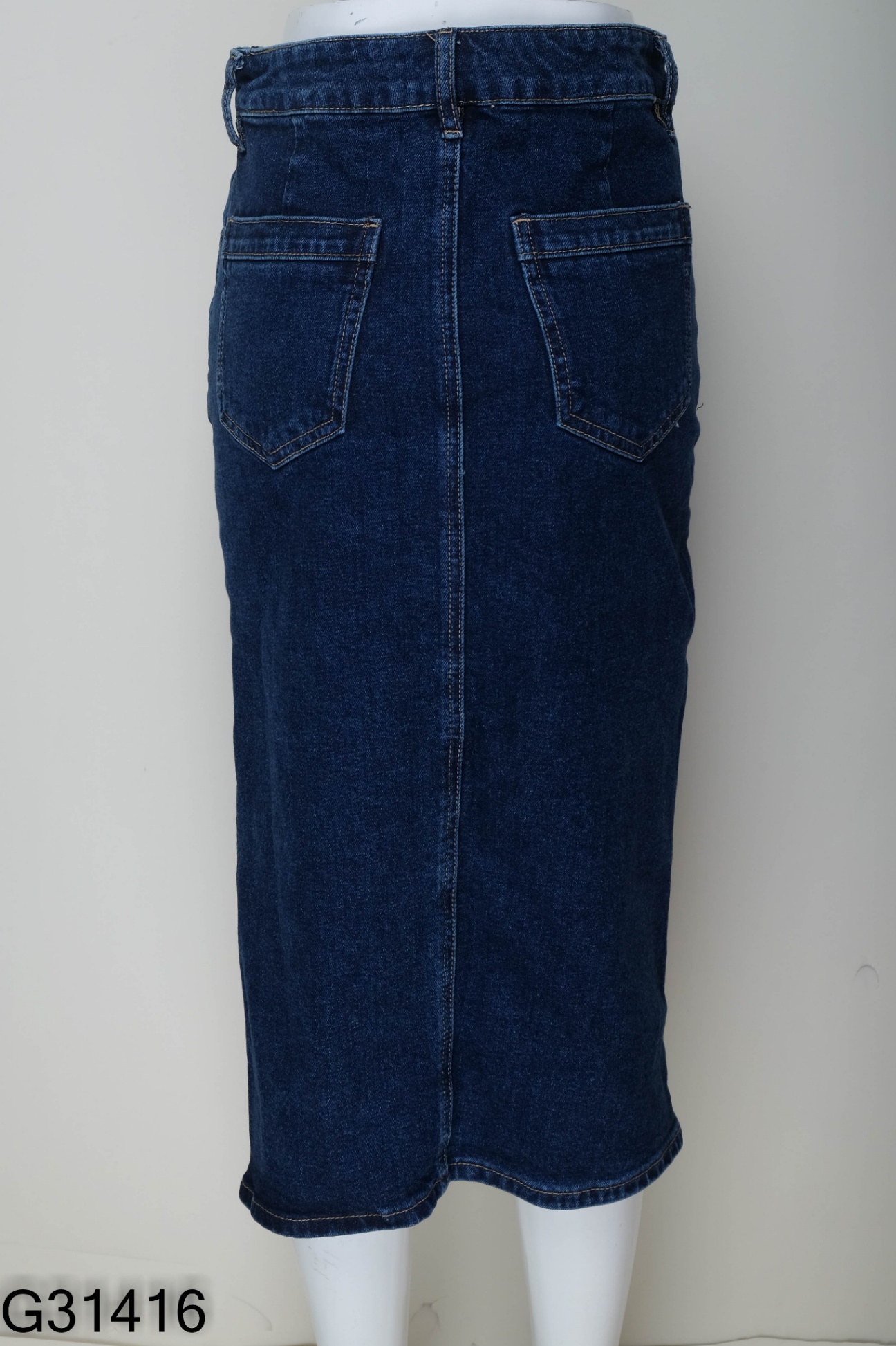 Chân váy jeans xanh xẻ