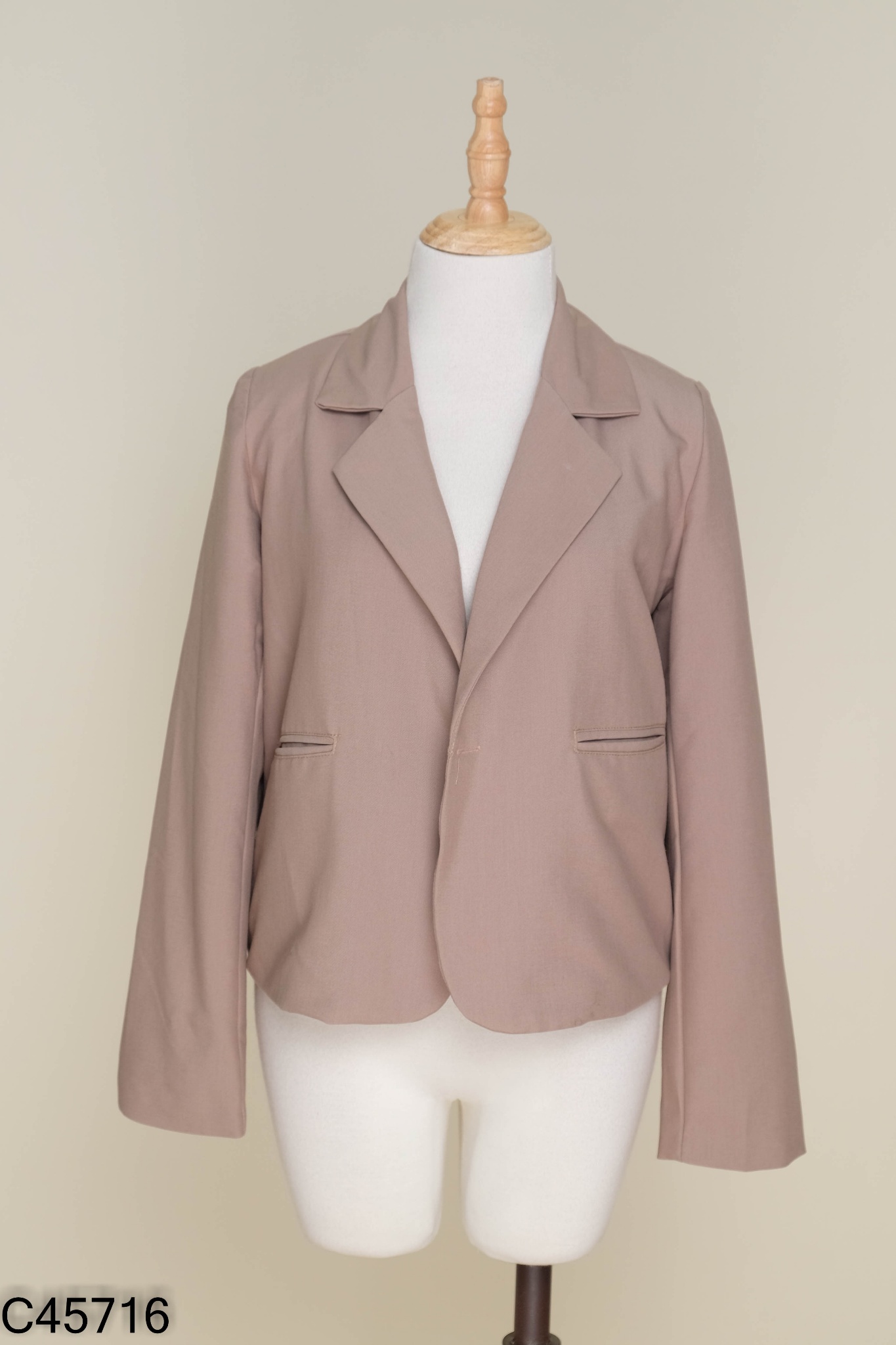 Áo blazer nâu trơn