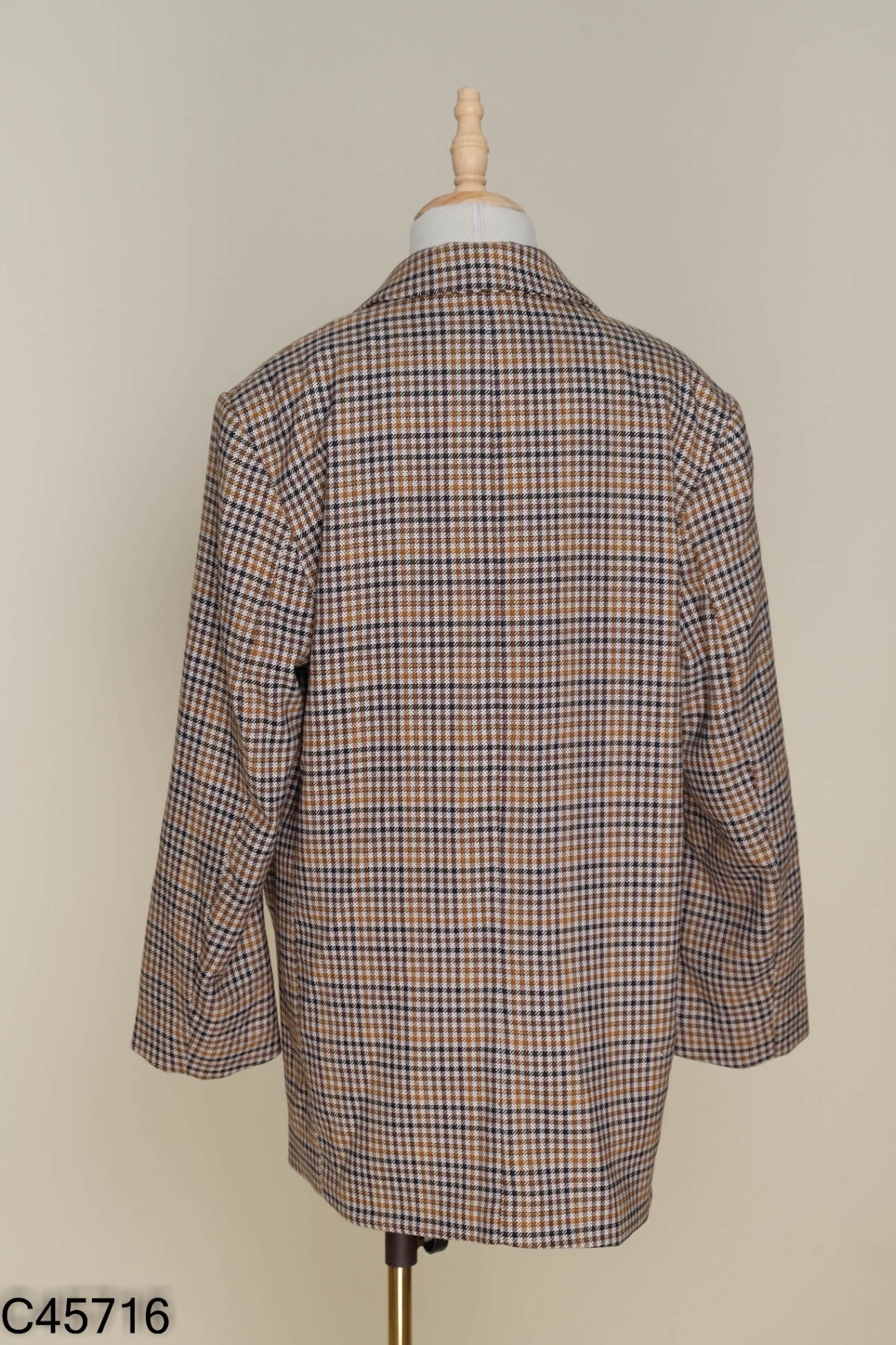 Áo blazer HM caro đen nâu