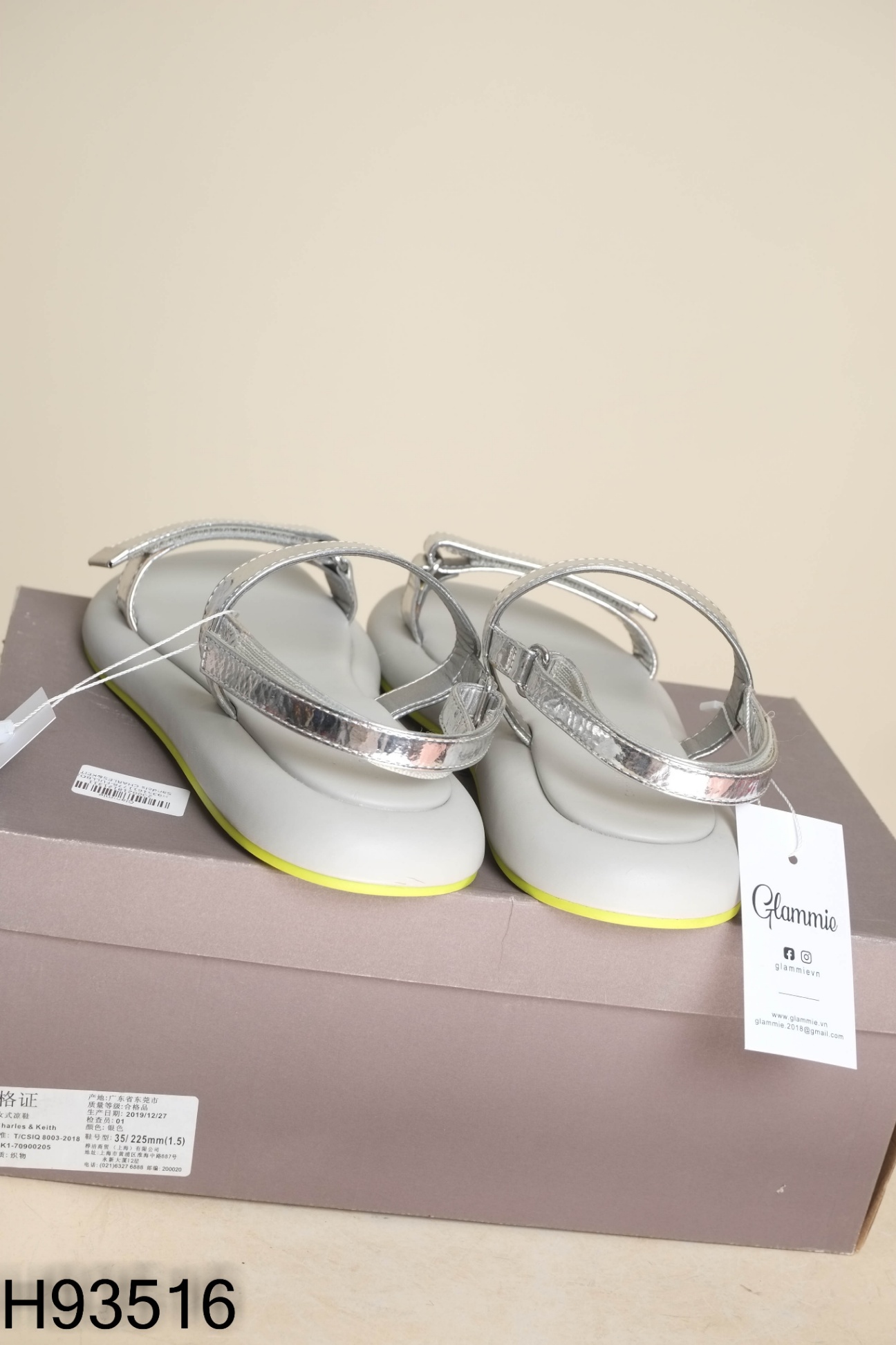 FULLBOX Sandals CHARLES&KEITH xám trơn