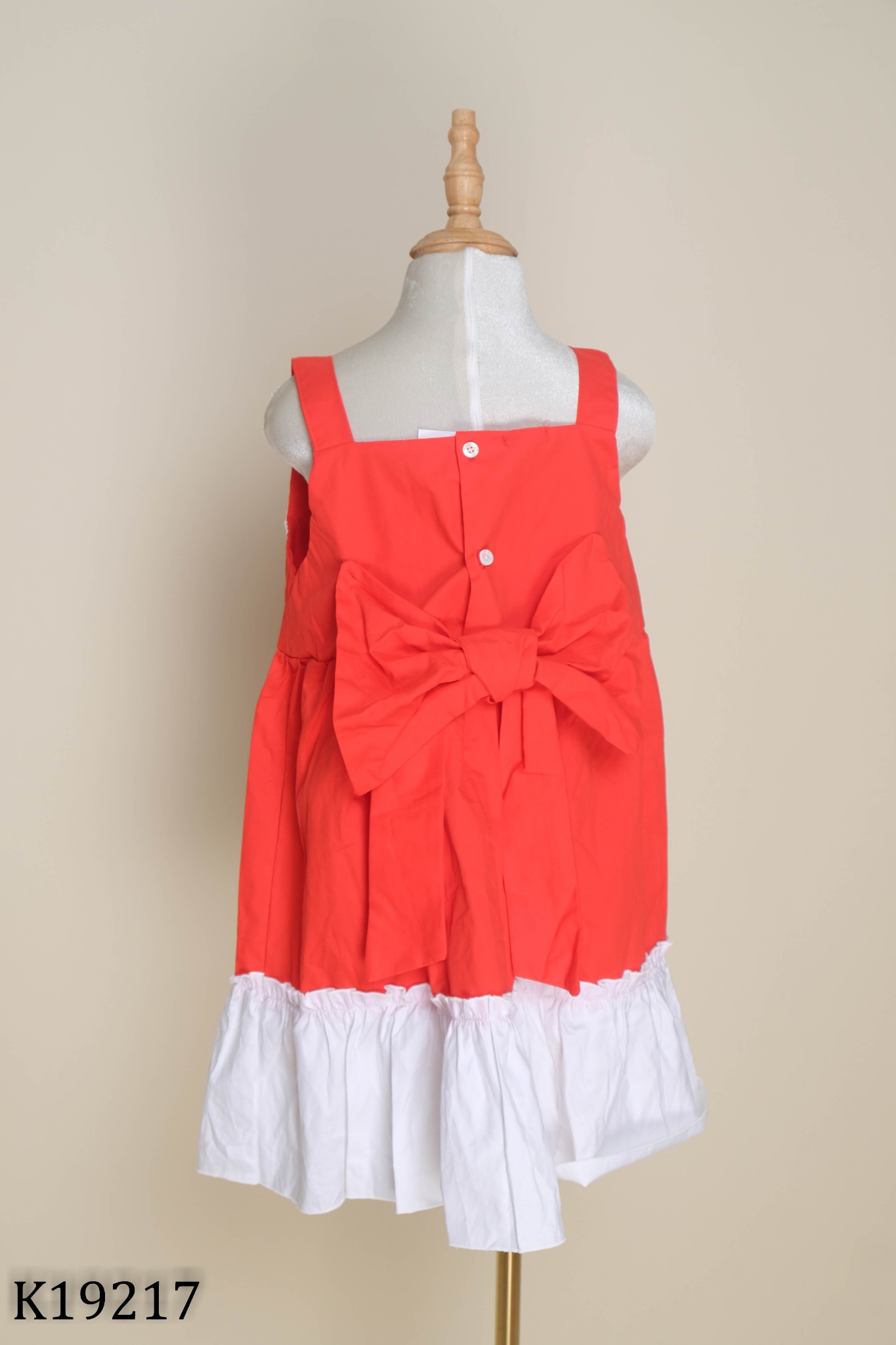 NEWTAG Váy đỏ phối ren trắng KIDS
