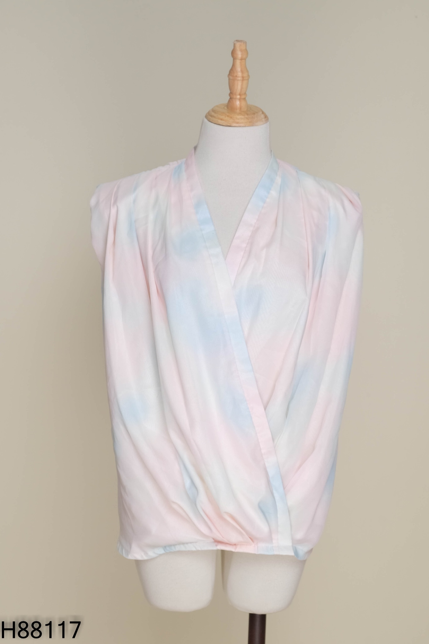 Áo kiểu pastel hồng xanh