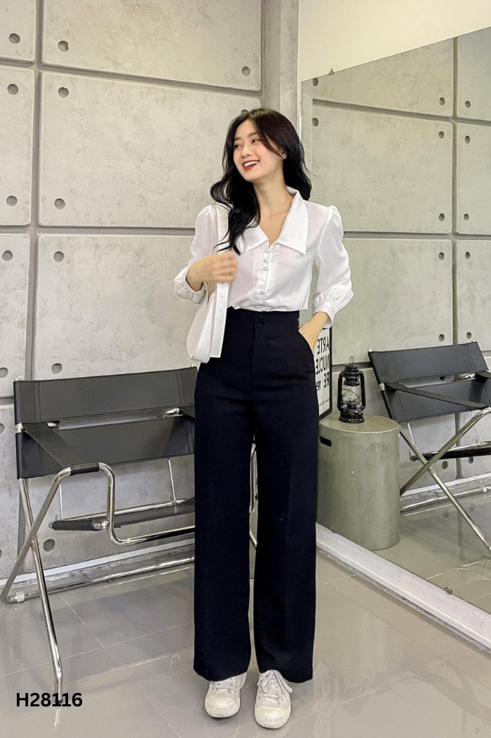 Quần ZIEL HANOI đen ống rộng