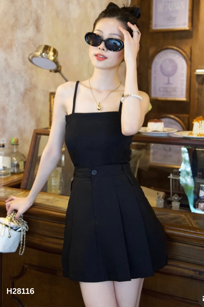 Chân váy ZIEL HANOI đen xếp ly