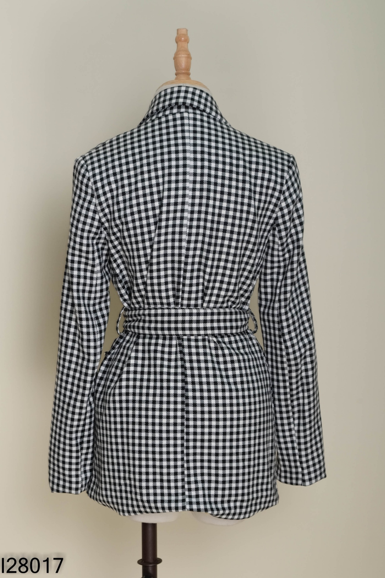 Blazer BERSHKA xám kẻ caro trắng đen