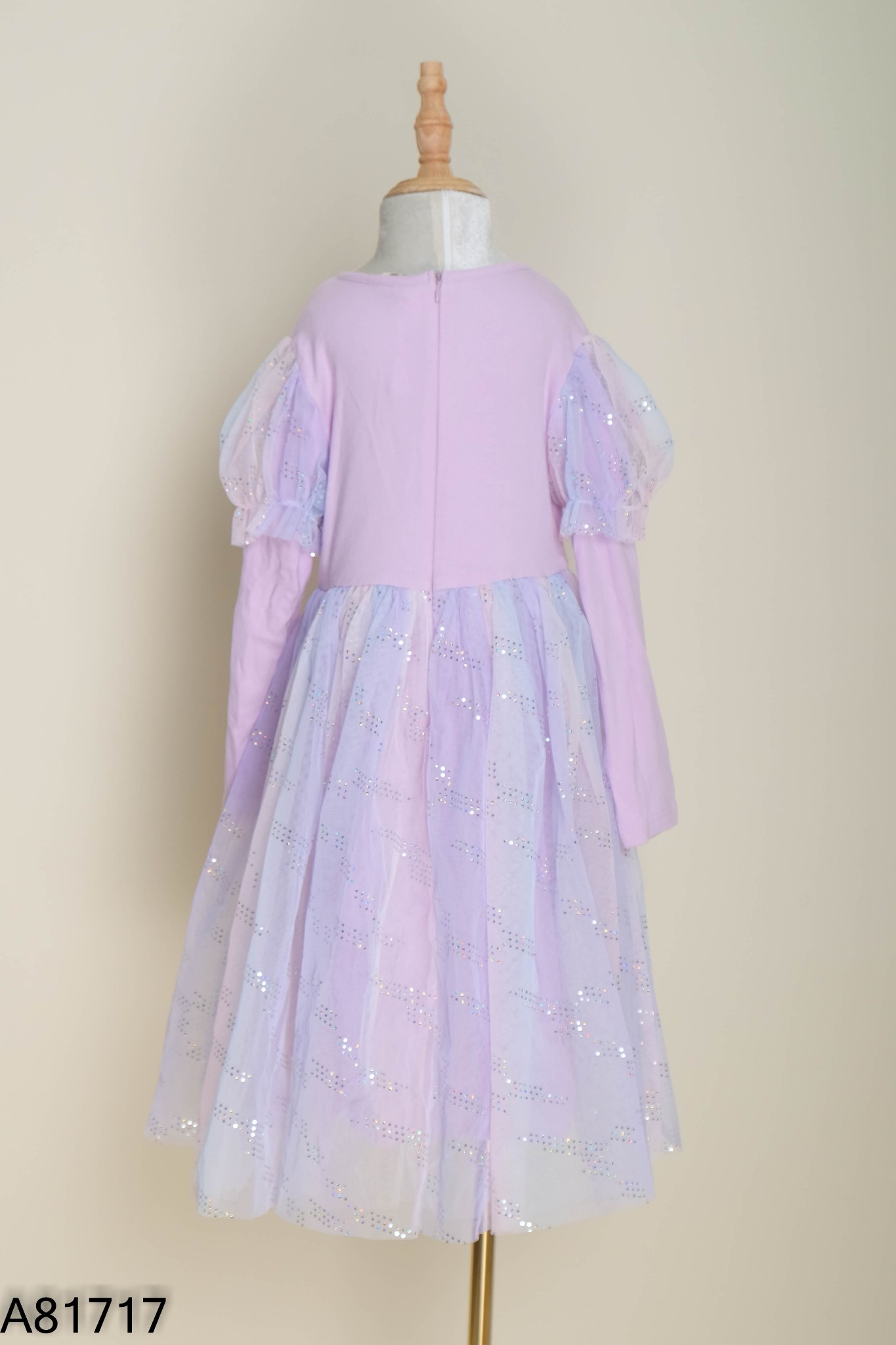 Váy lưới tím phối xanh KIDS