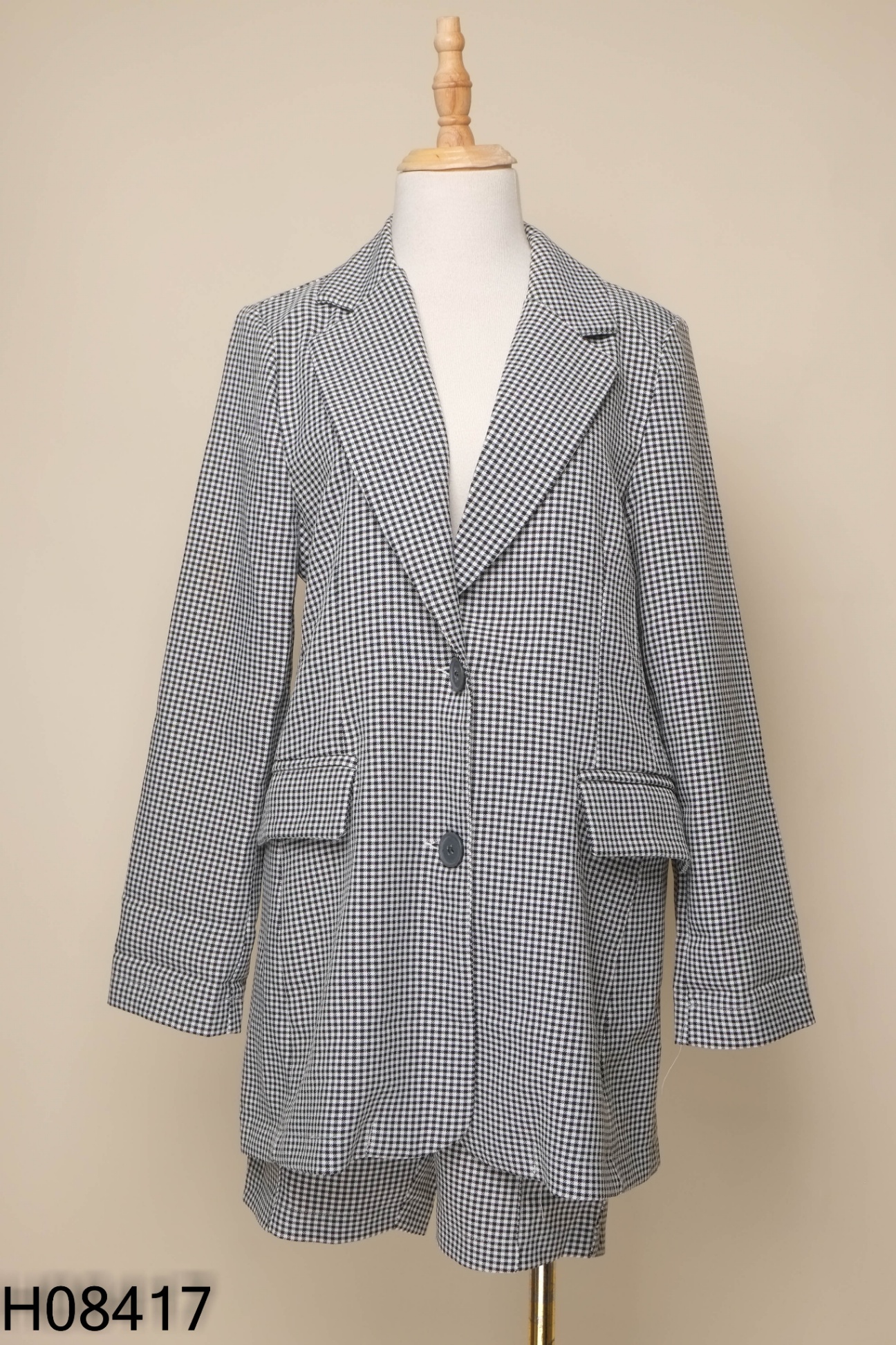 SET IFU Blazer xám đen trắng + quần short