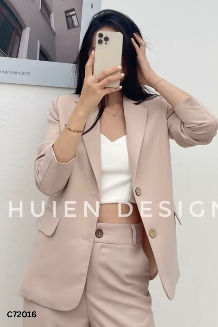 Blazer HUIEN DESIGN be trơn