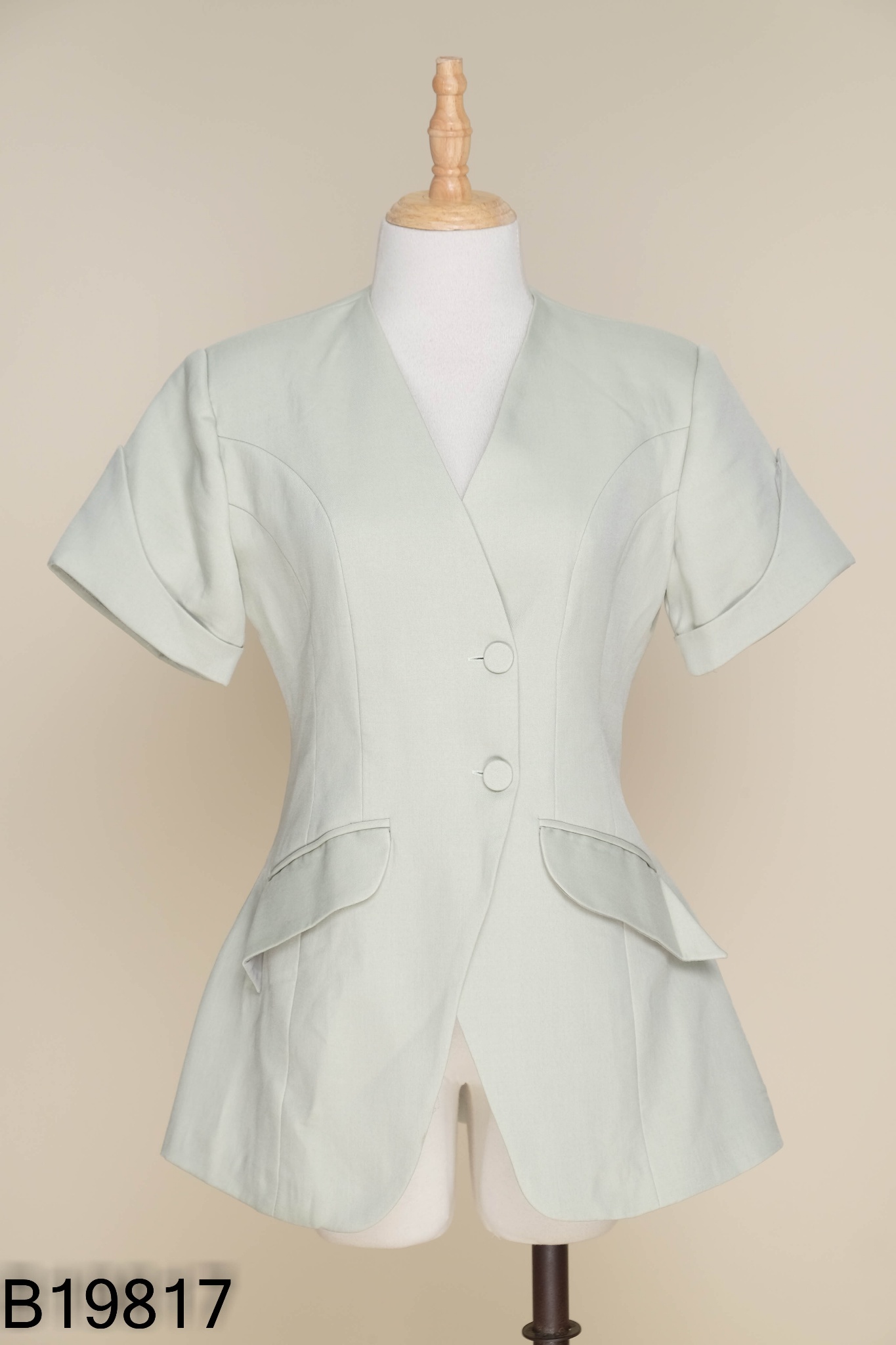 NEWTAG Áo xanh mint ME DESIGN phối cúc
