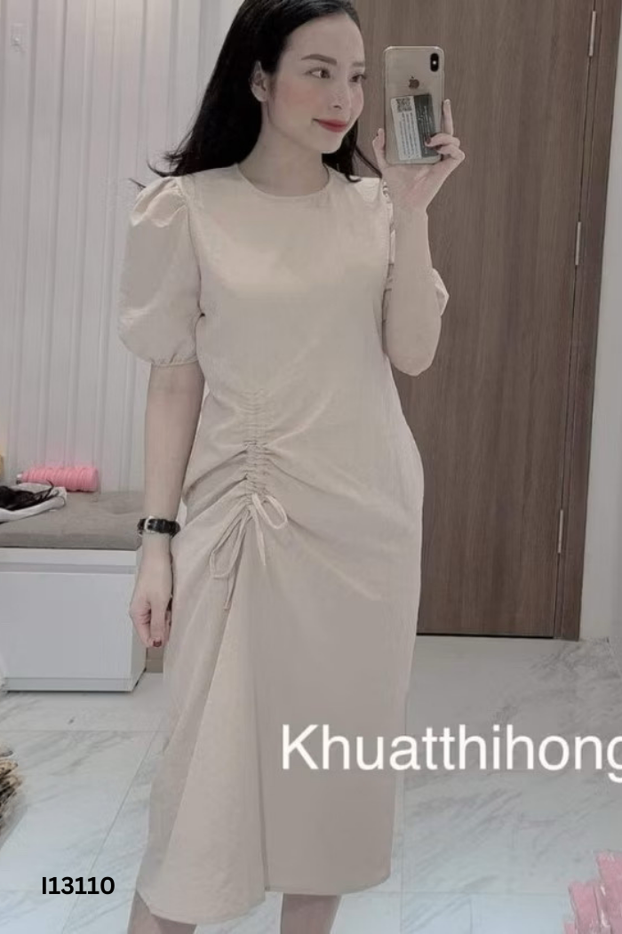 Váy đũi be dúm lệch