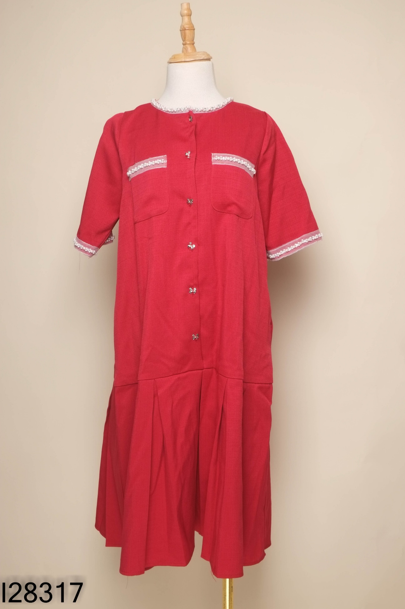 Váy đỏ LAMME viền ngọc