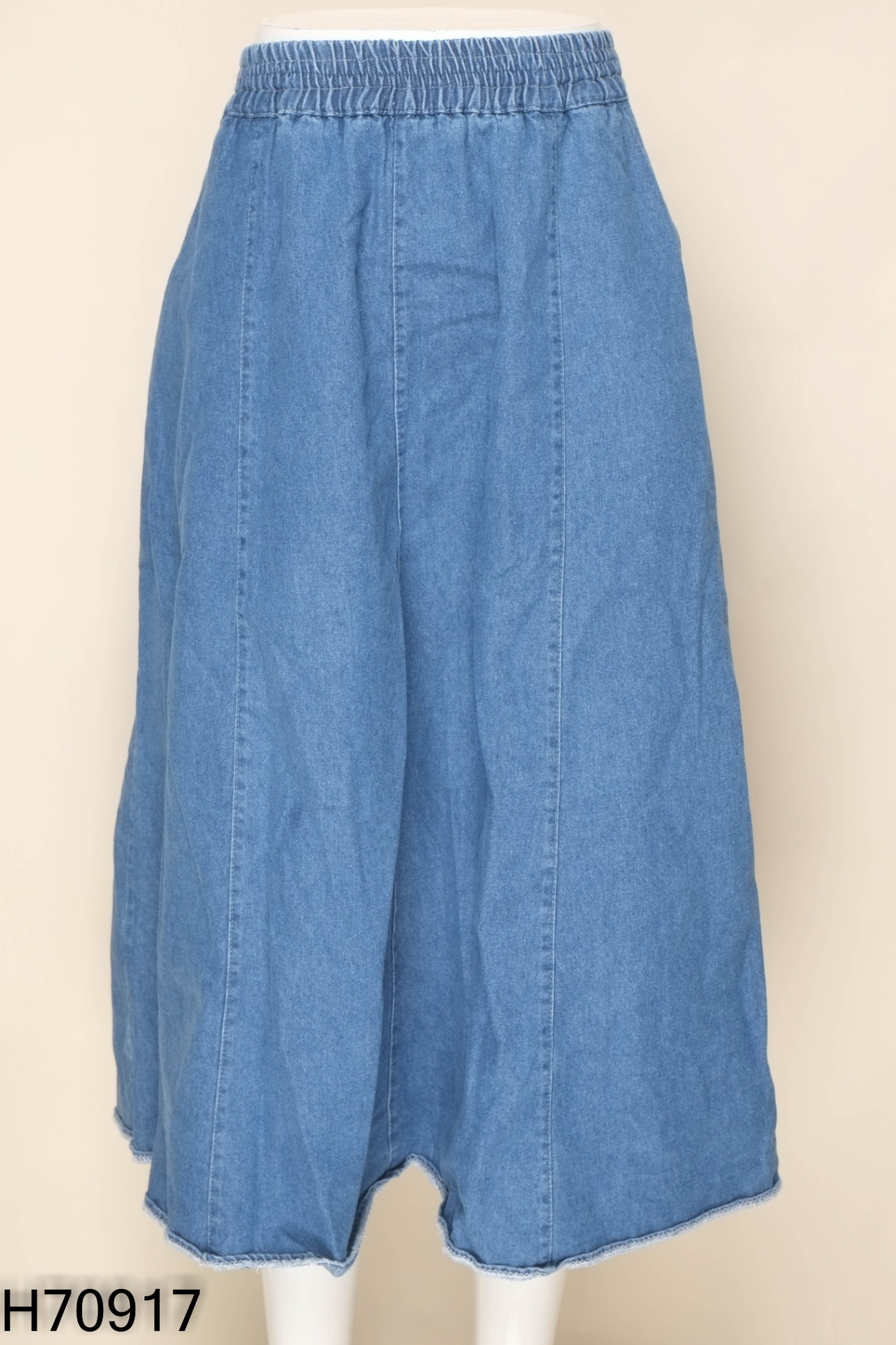 Chân váy jeans xanh trơn
