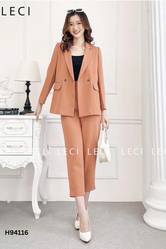 SET Blazer LECI cam trơn + quần dài