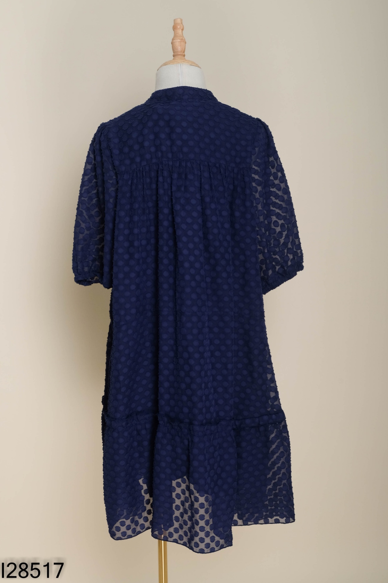 Váy babydoll xanh phối cúc