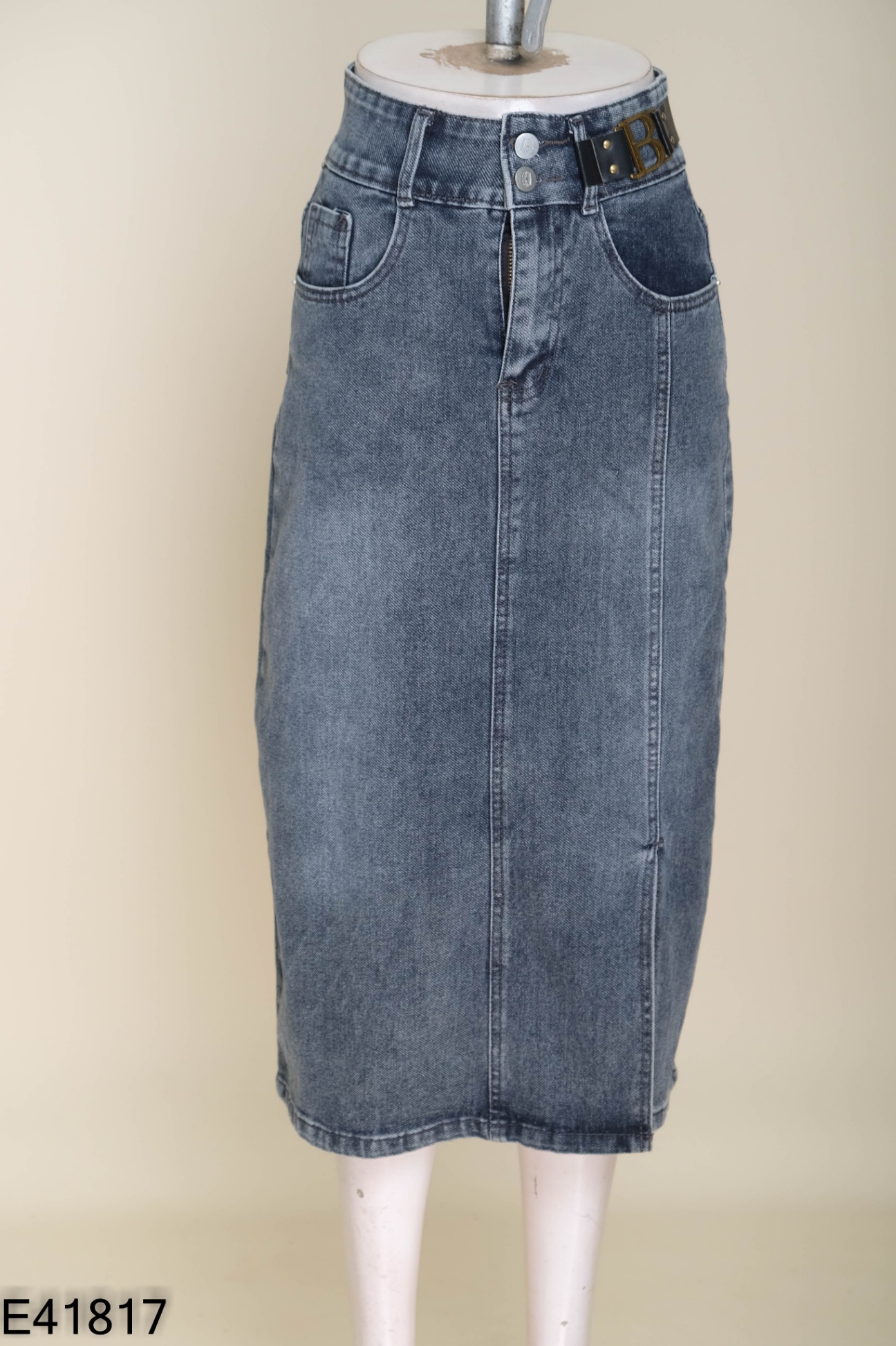 Chân váy jeans ghi