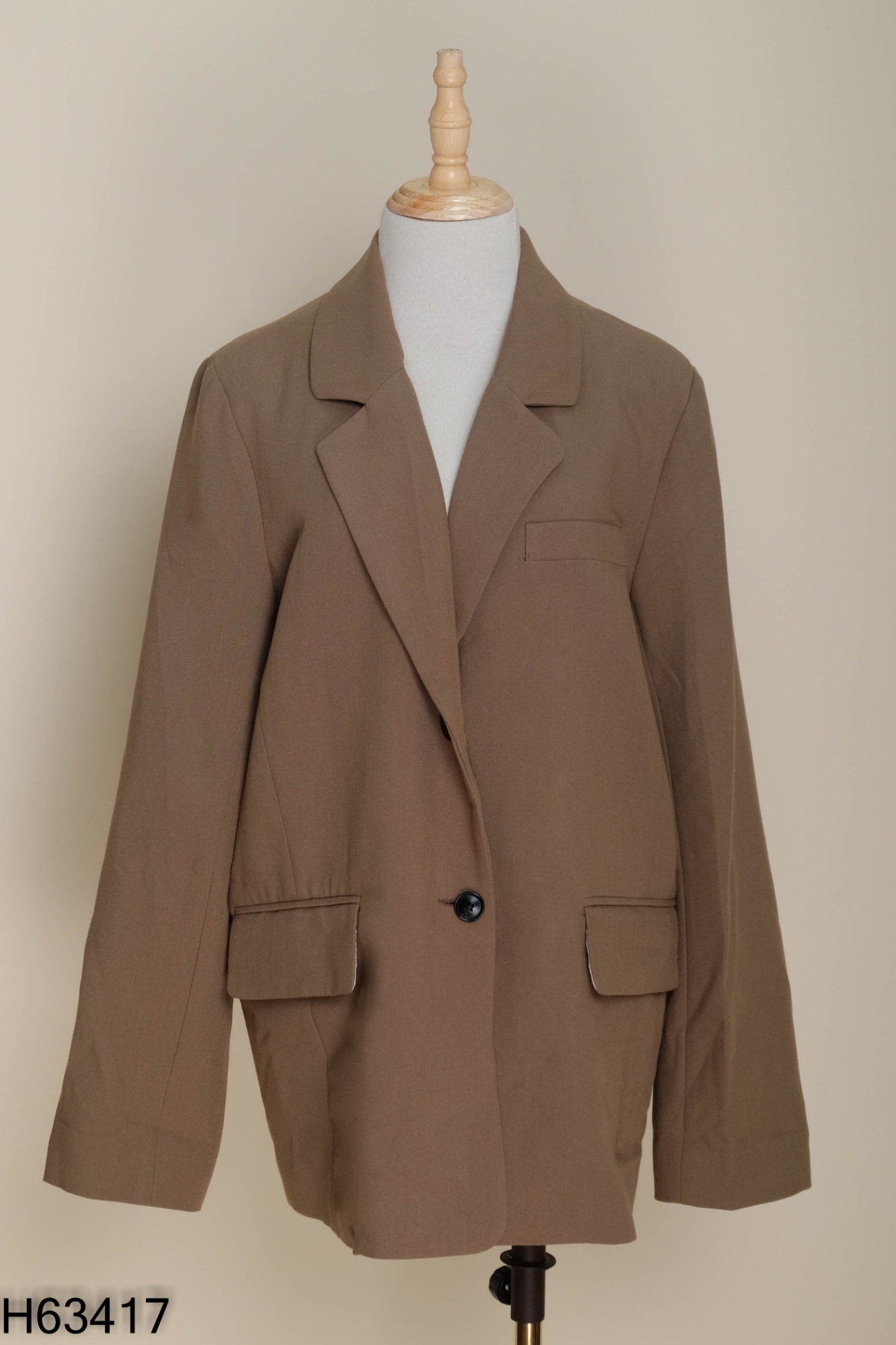 Blazer nâu trơn