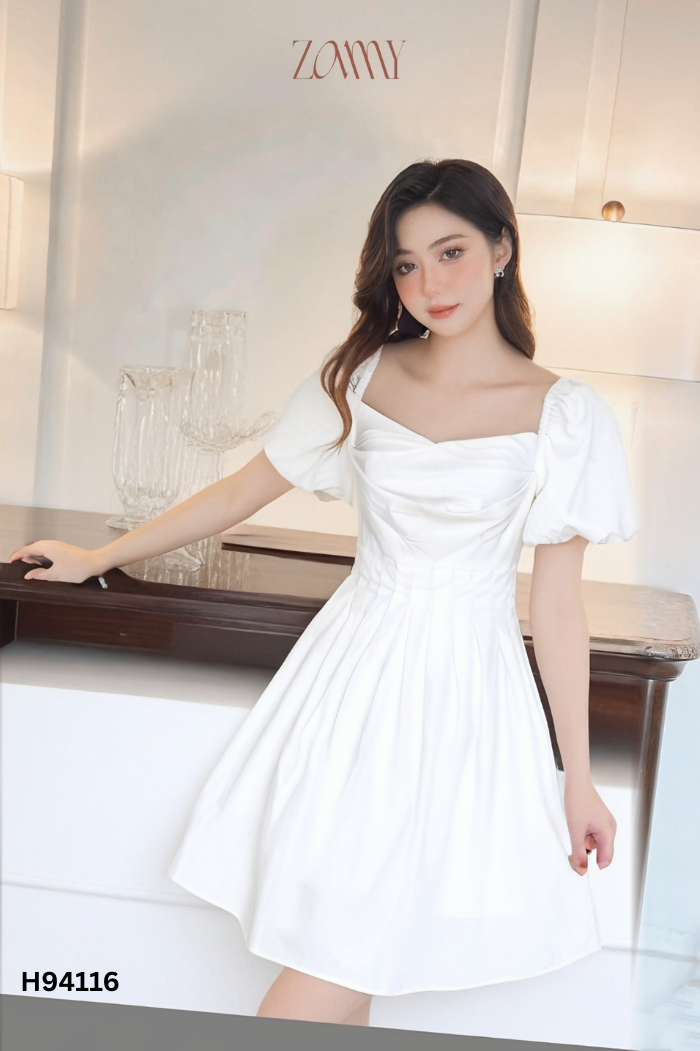 Váy ZAMY trắng trơn