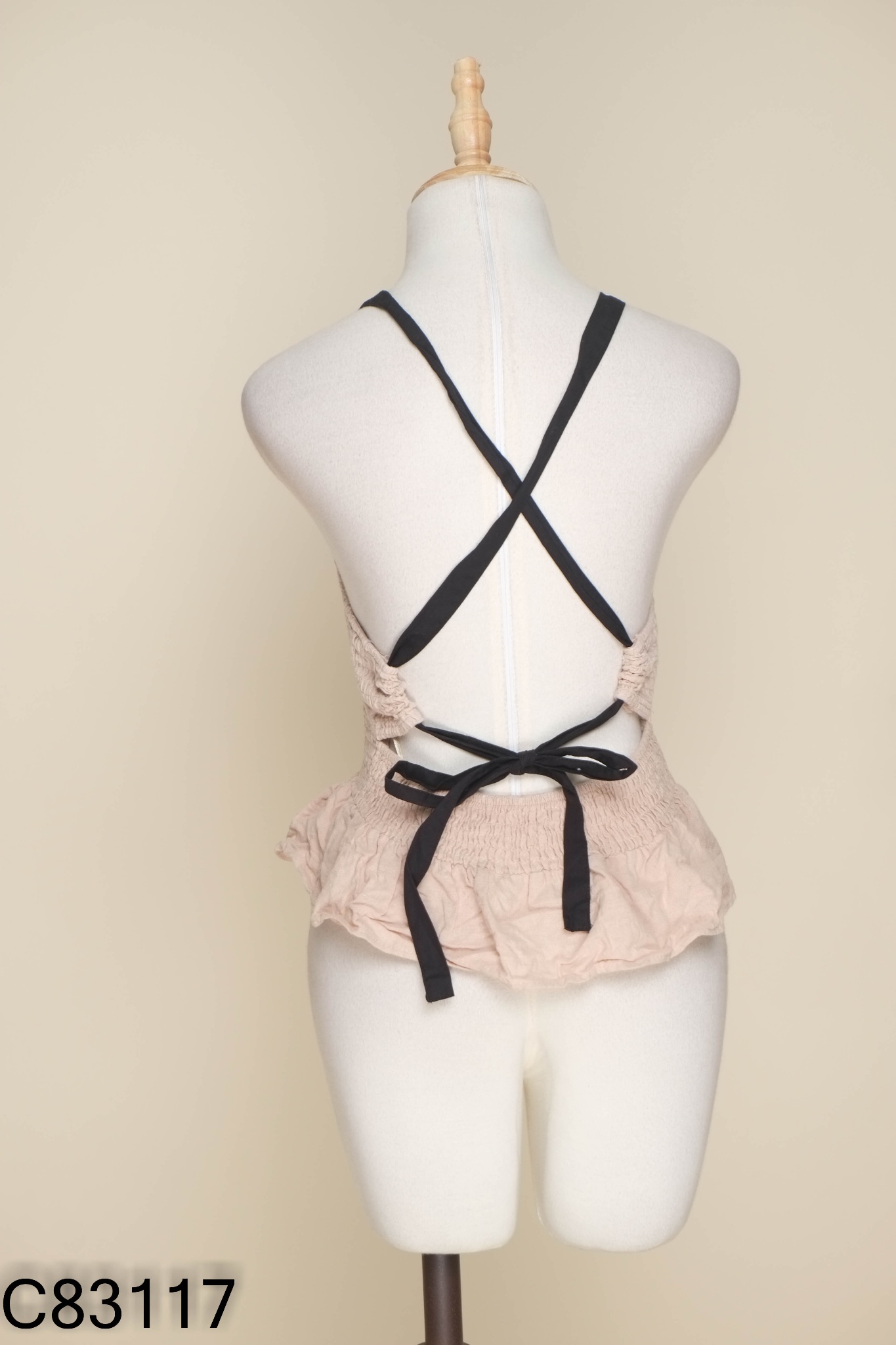 Áo linen ZARA be đan dây lưng