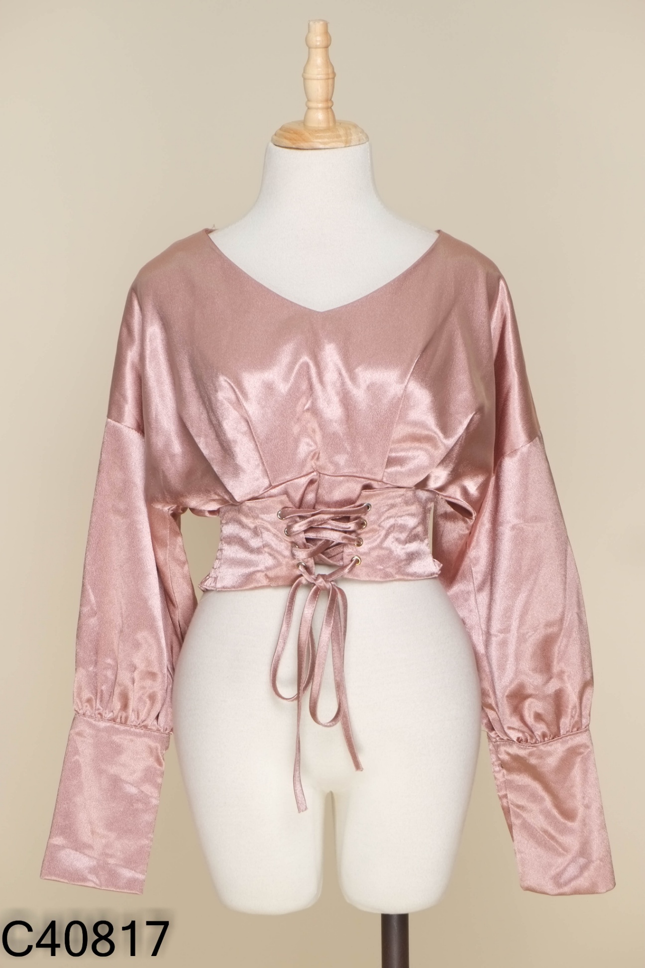 Áo hồng nâu croptop
