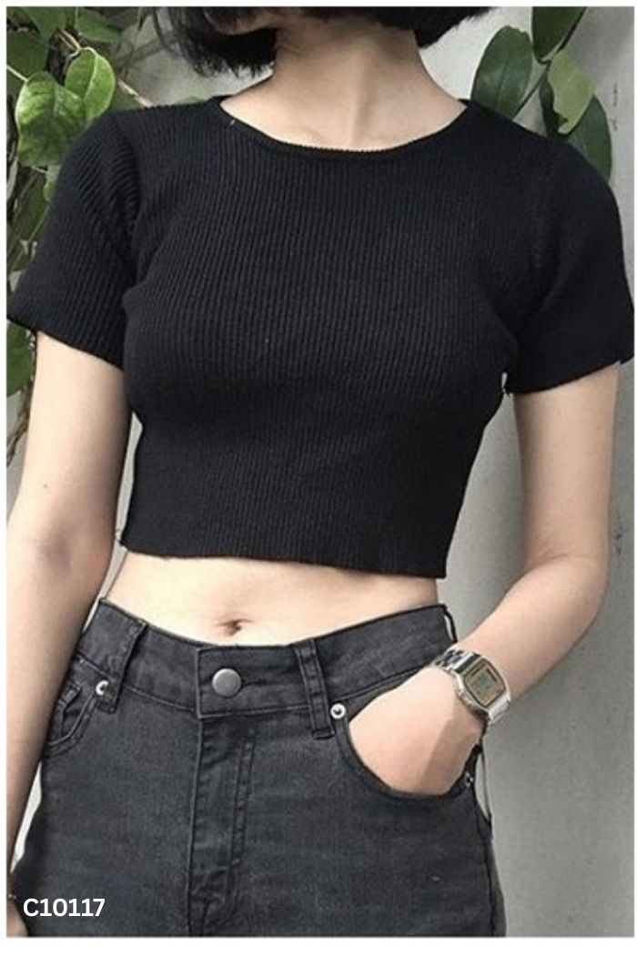 Áo len tăm đen trơn