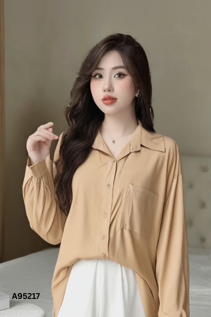 Áo sơ mi nâu trơn