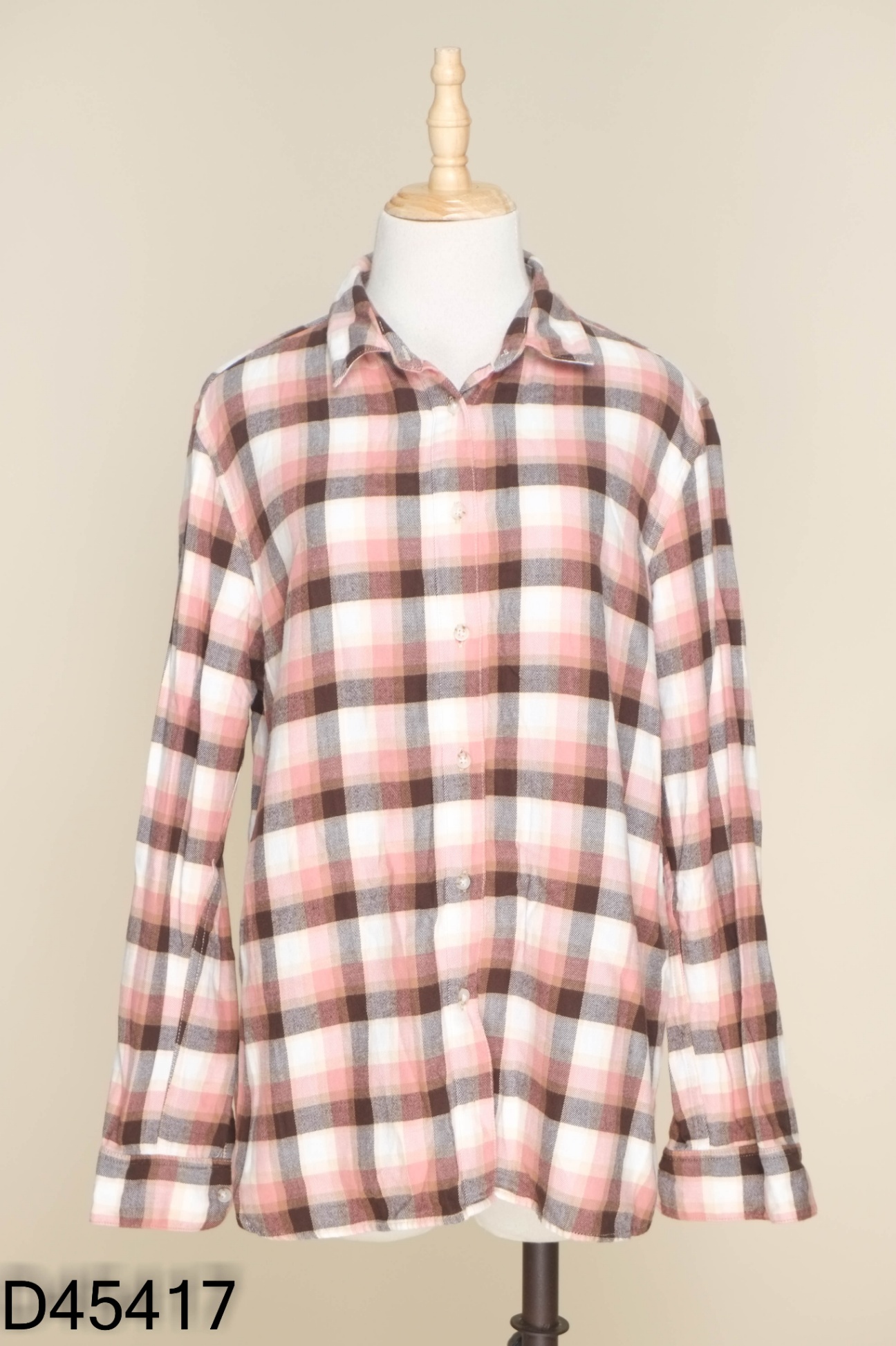 Áo sơ mi UNIQLO hồng kẻ