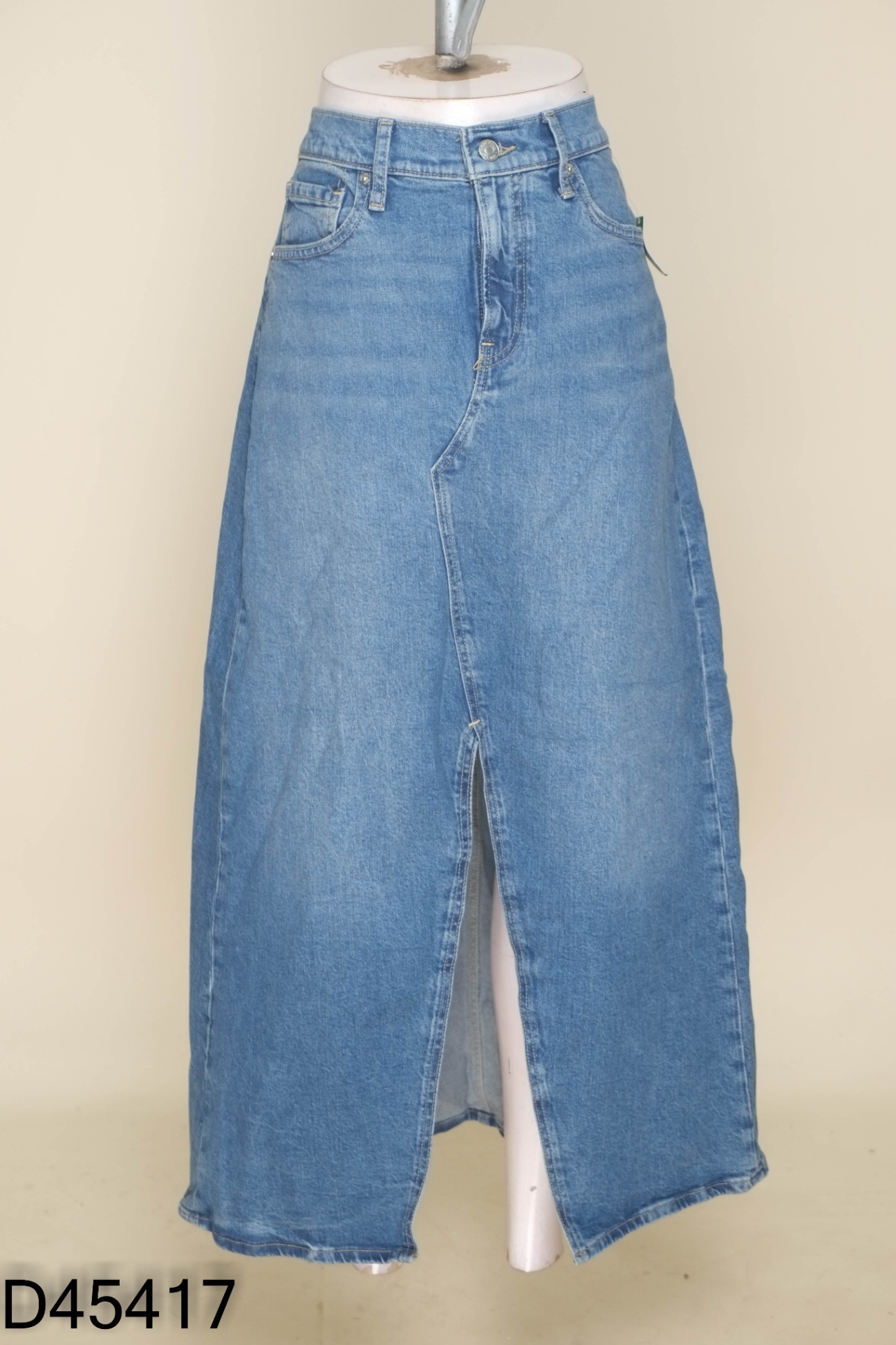NEWTAG Chân váy GAP jeans xanh trơn