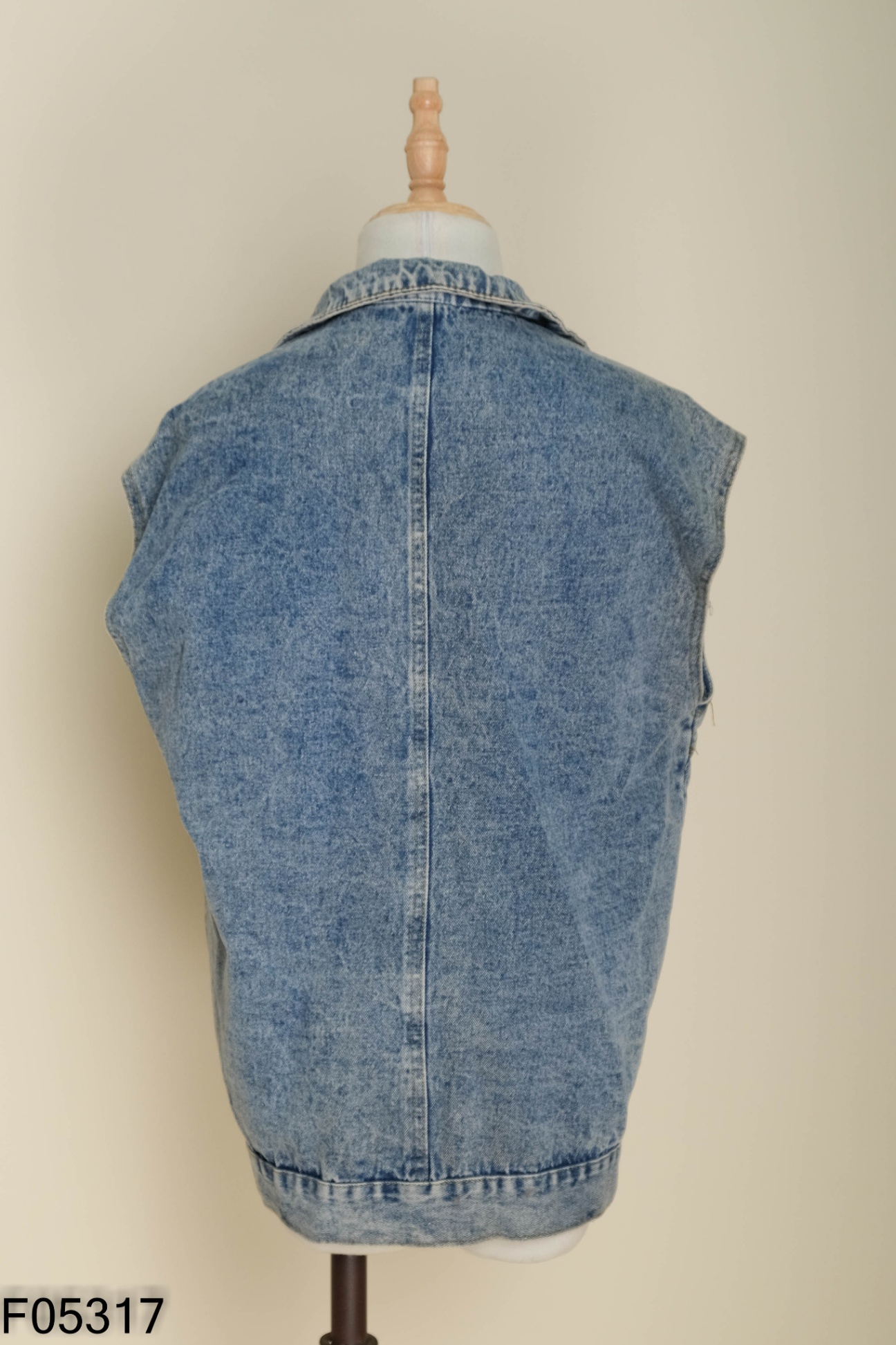 Áo khoác gile jeans xanh
