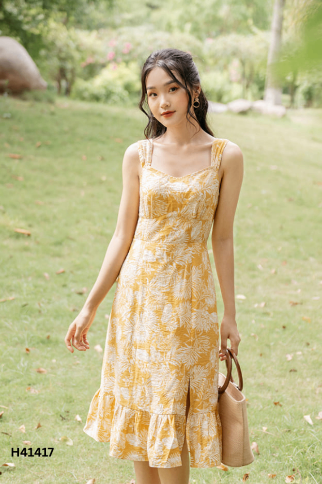 Váy vàng TWENTY FIVE họa tiết