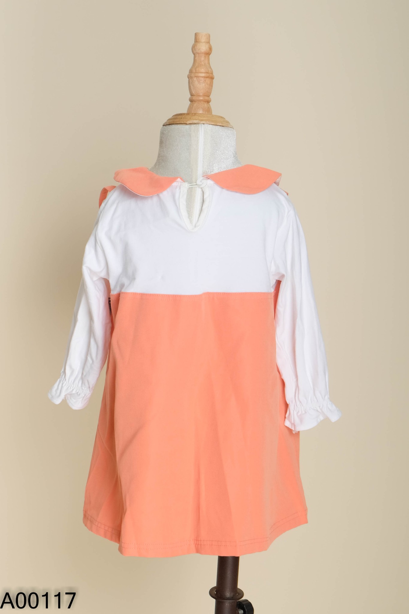 Váy hồng cam phối trắng thỏ KIDS