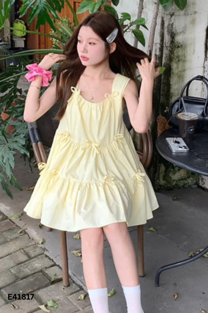 Váy sát nách baby doll be nơ